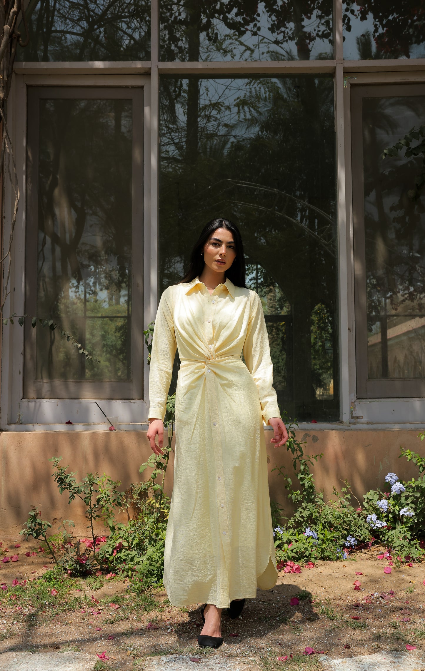Soli dress in butter yellow