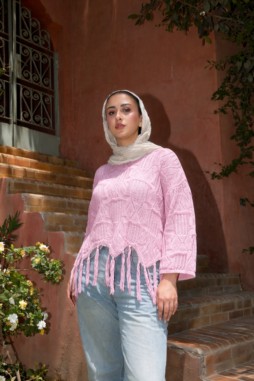 Sway knitted top in Pink
