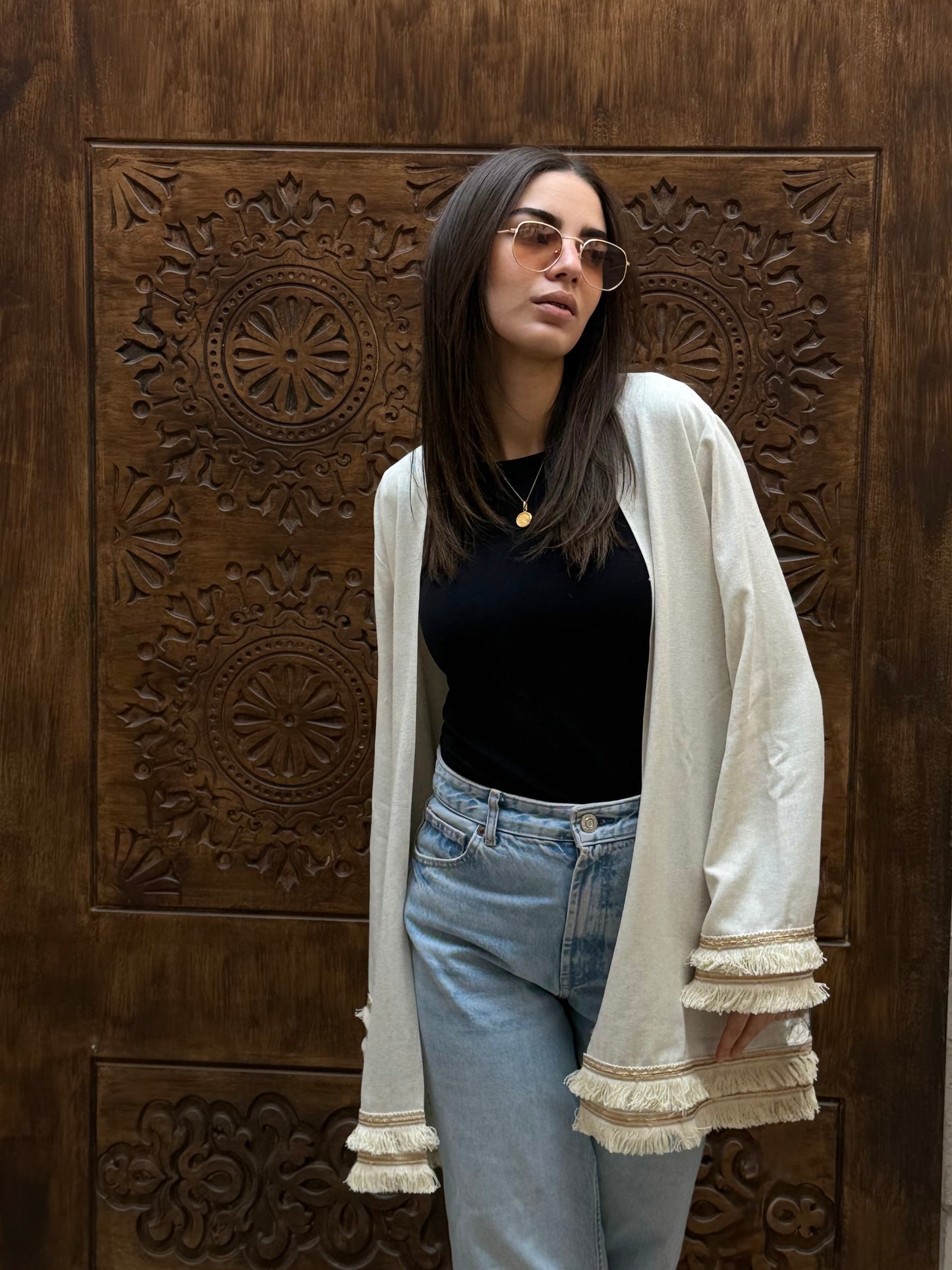 Boho cream cardigan