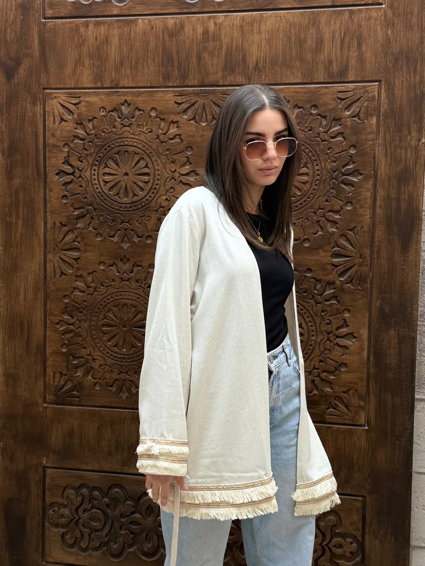 Boho cream cardigan