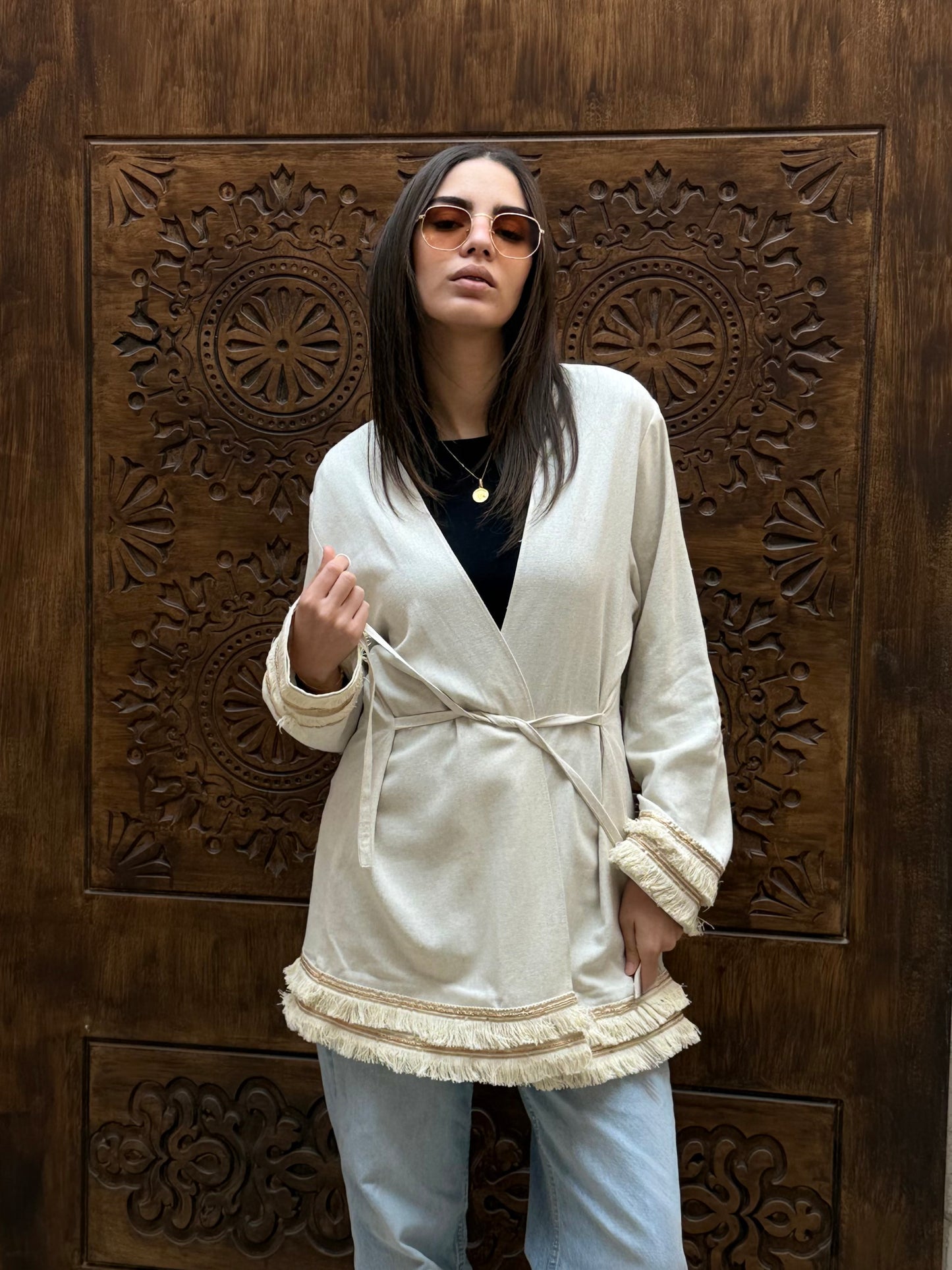 Boho cream cardigan