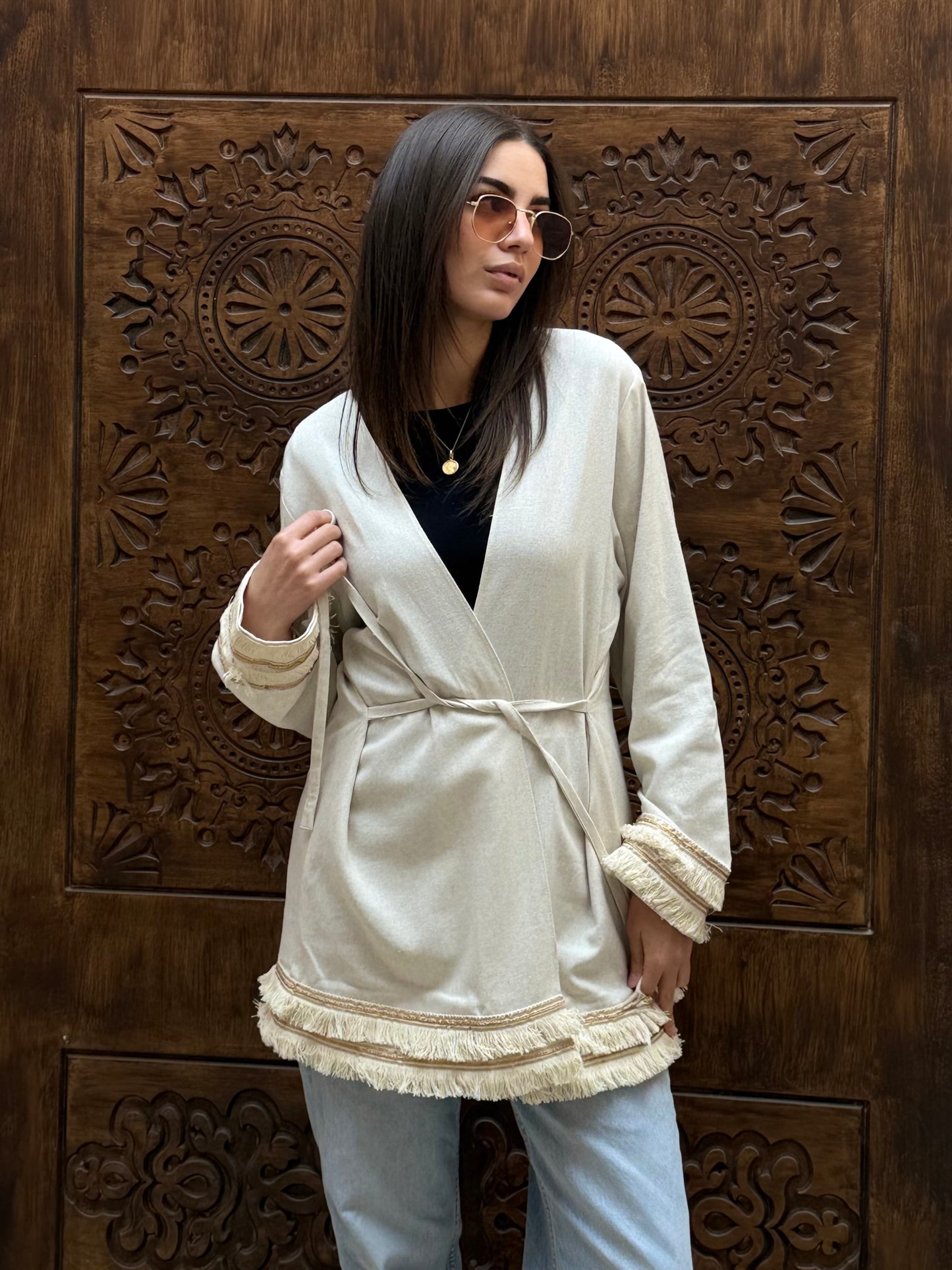 Boho cream cardigan