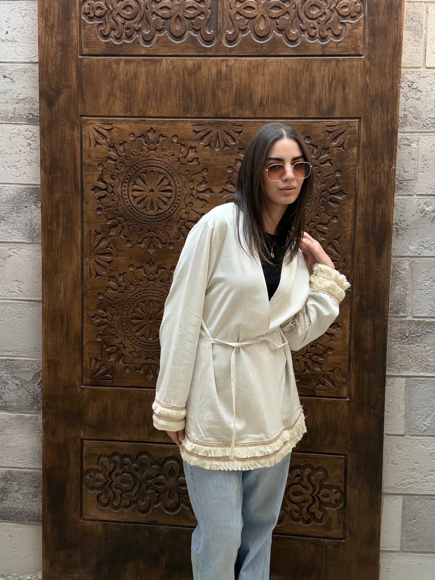 Boho cream cardigan