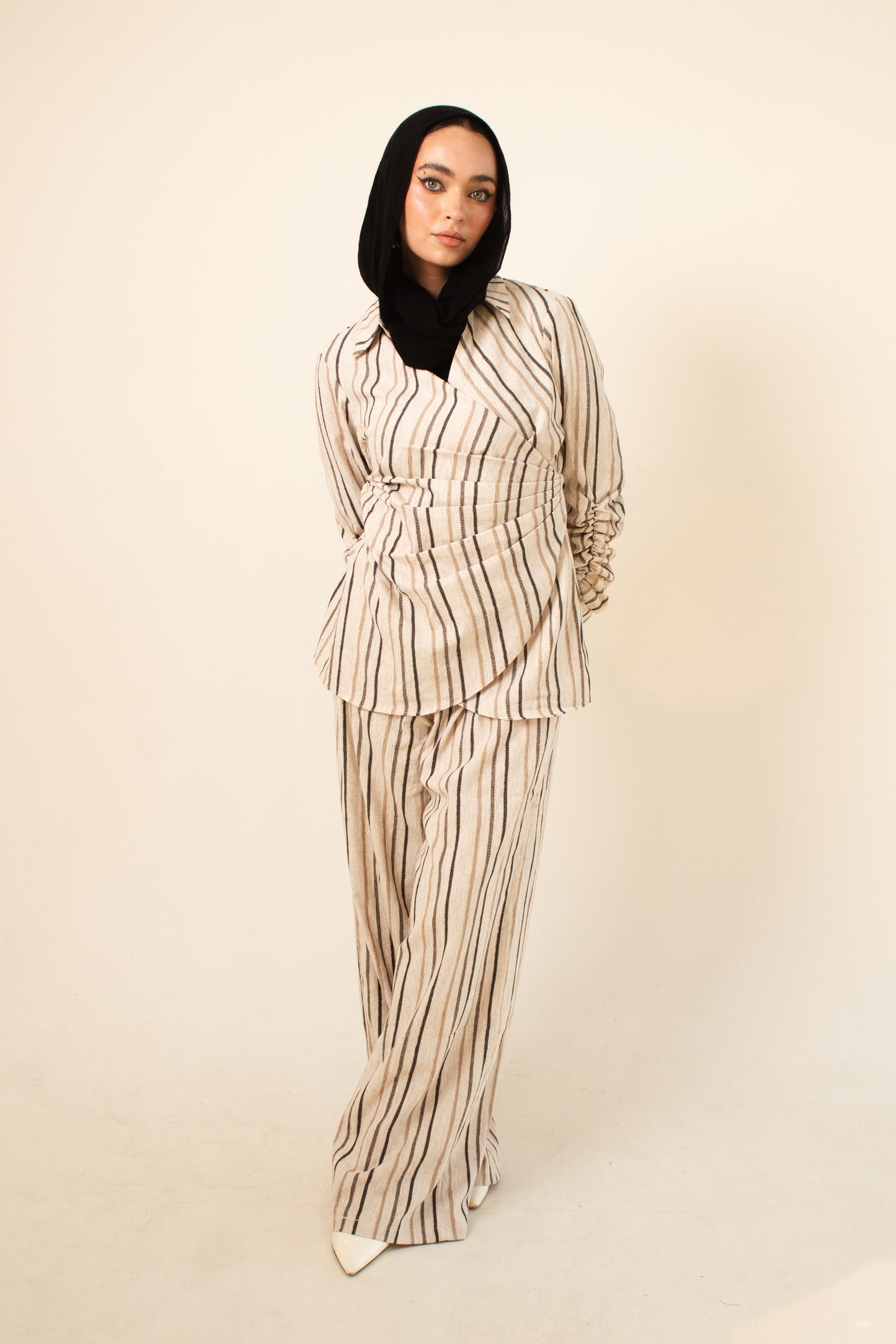 Striped linen set