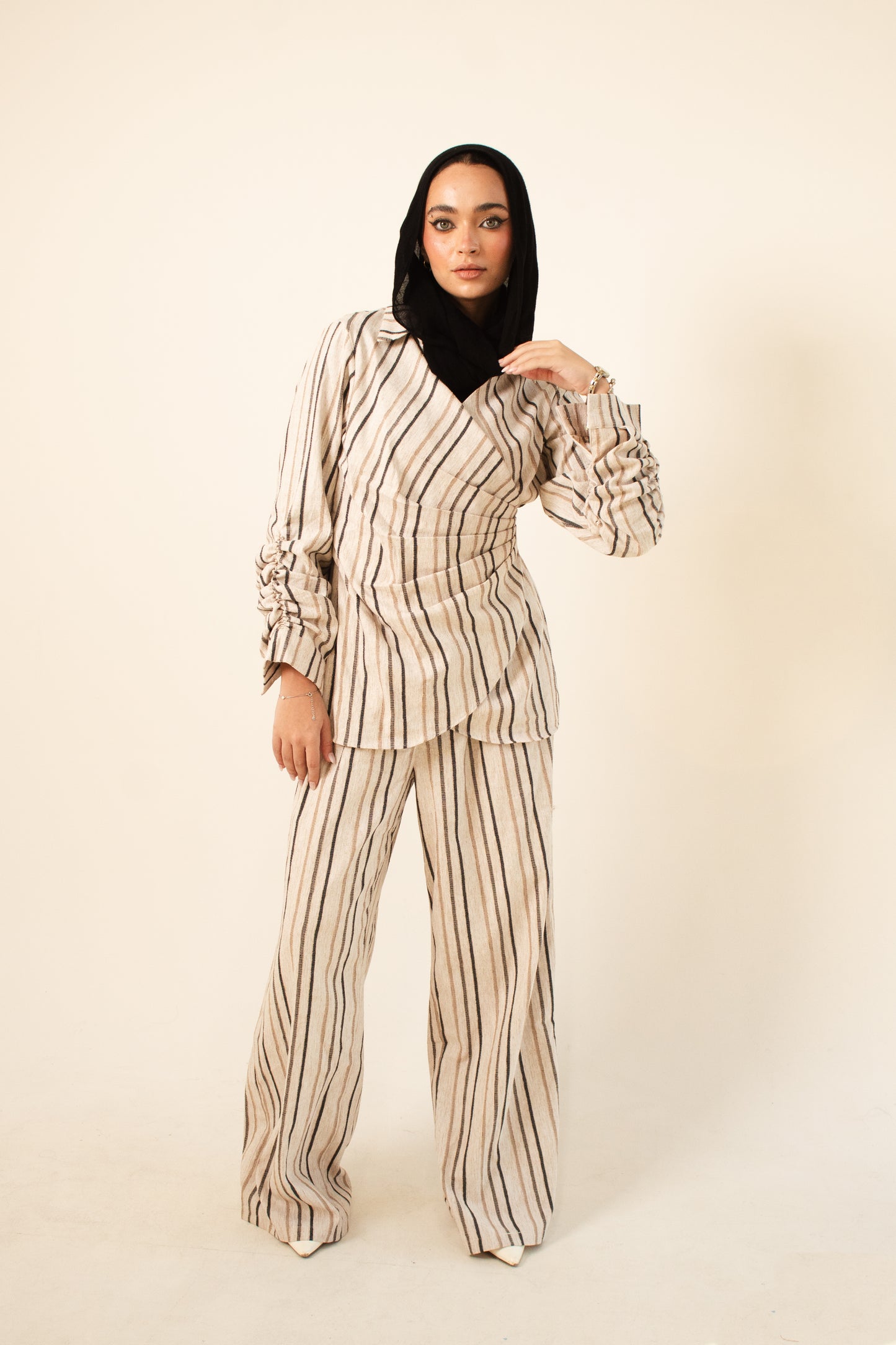 Striped linen set