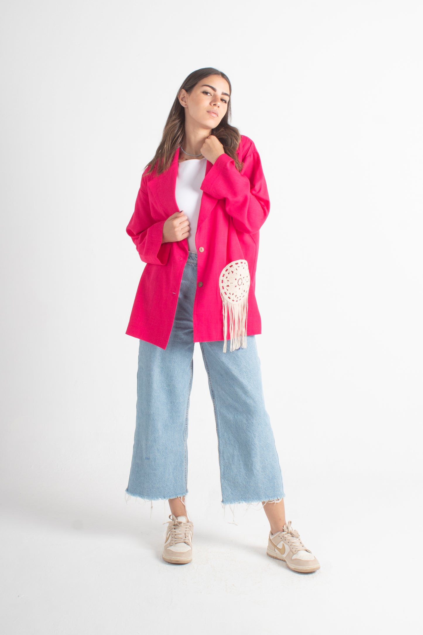 Foushia pure Linen Free Size Jacket