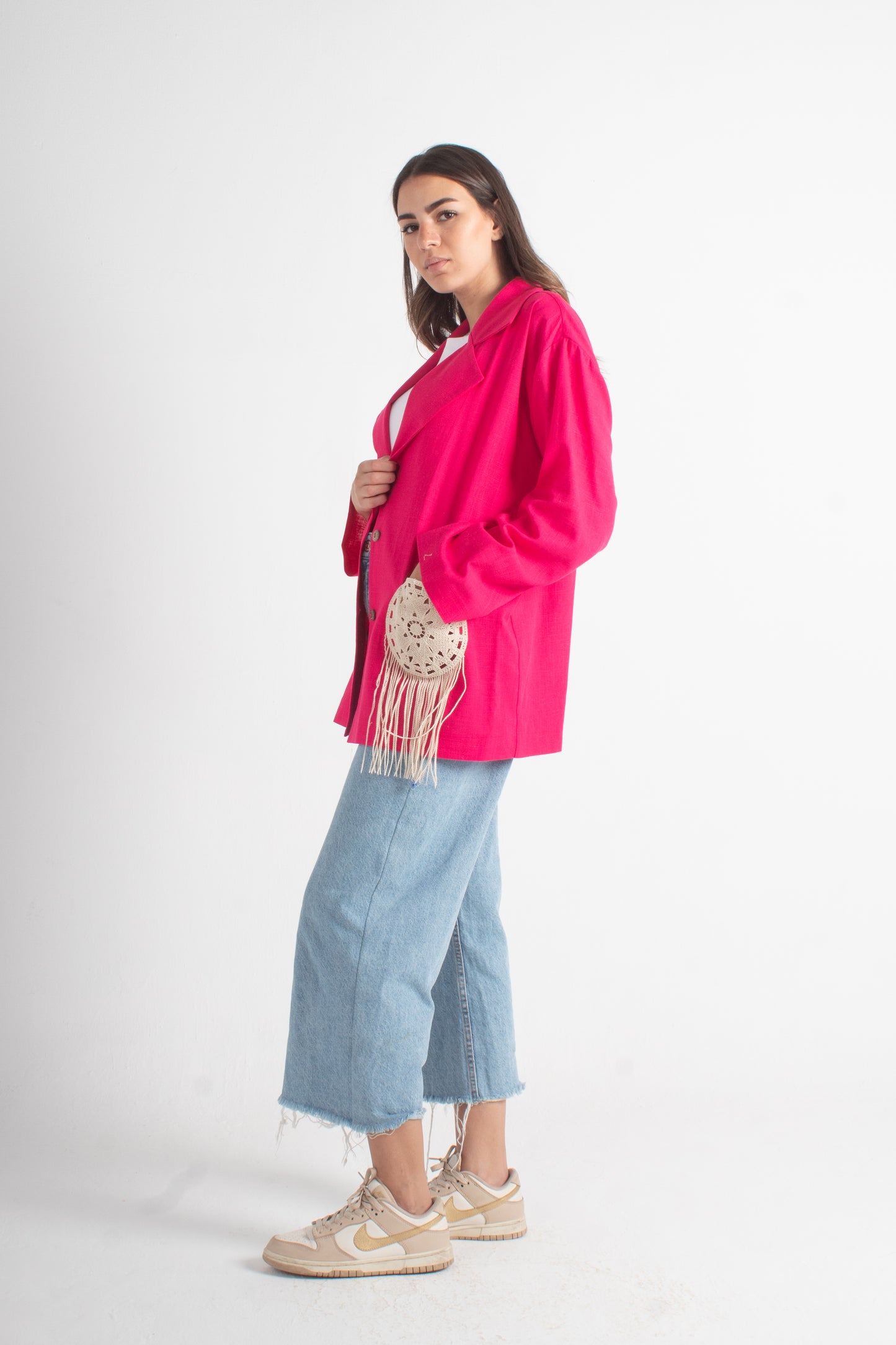 Foushia pure Linen Free Size Jacket