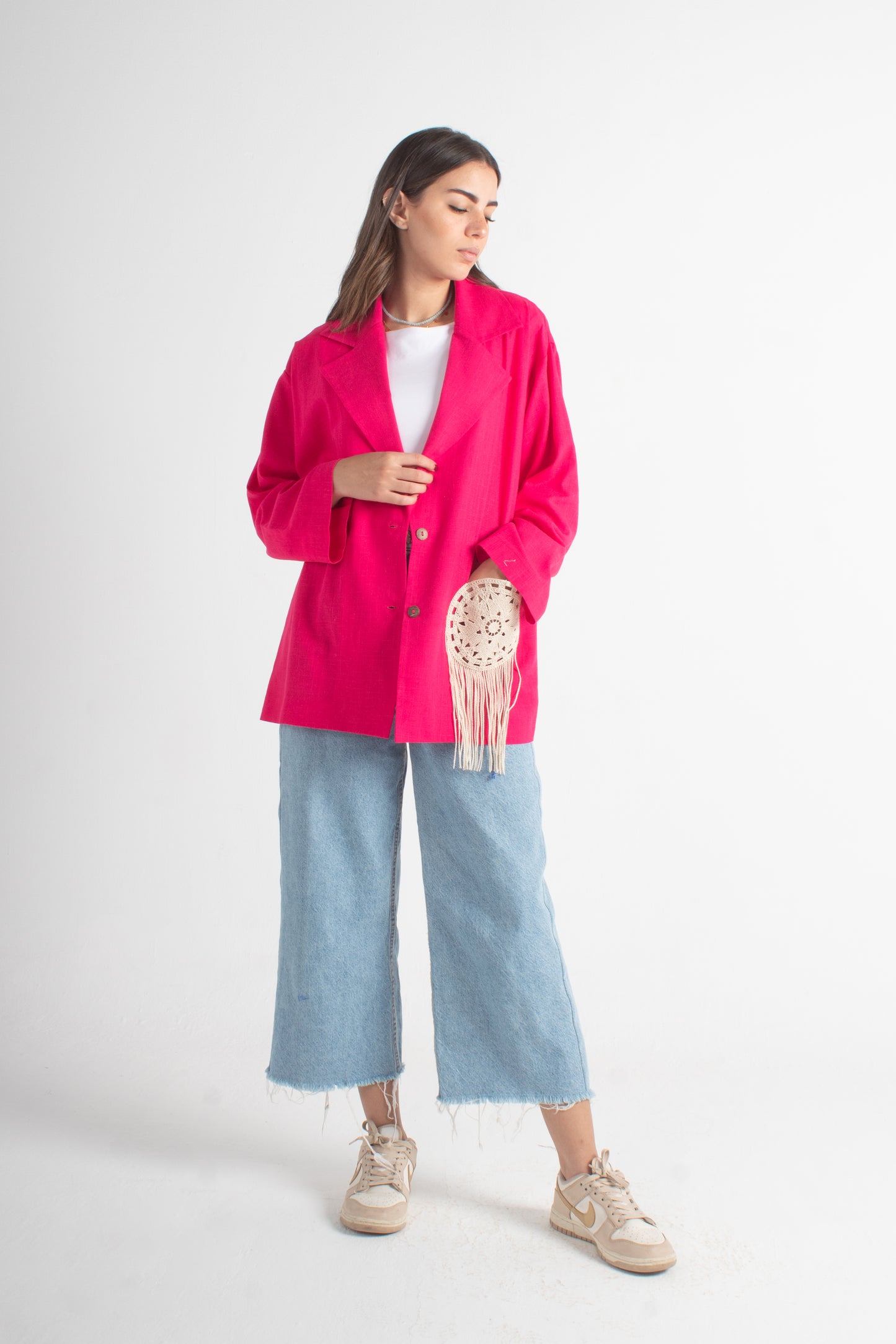 Foushia pure Linen Free Size Jacket