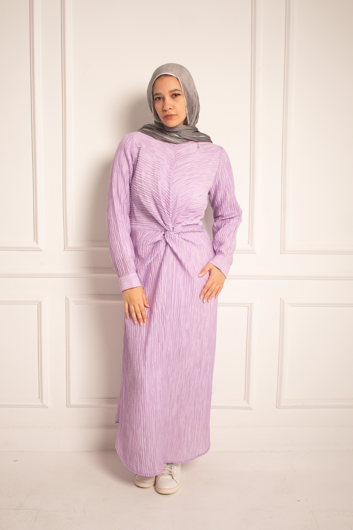 (Sofia dress) Light mauva Broqar Dress