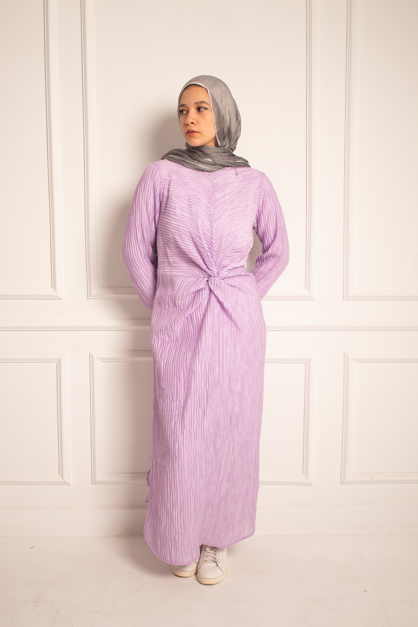 (Sofia dress) Light mauva Broqar Dress
