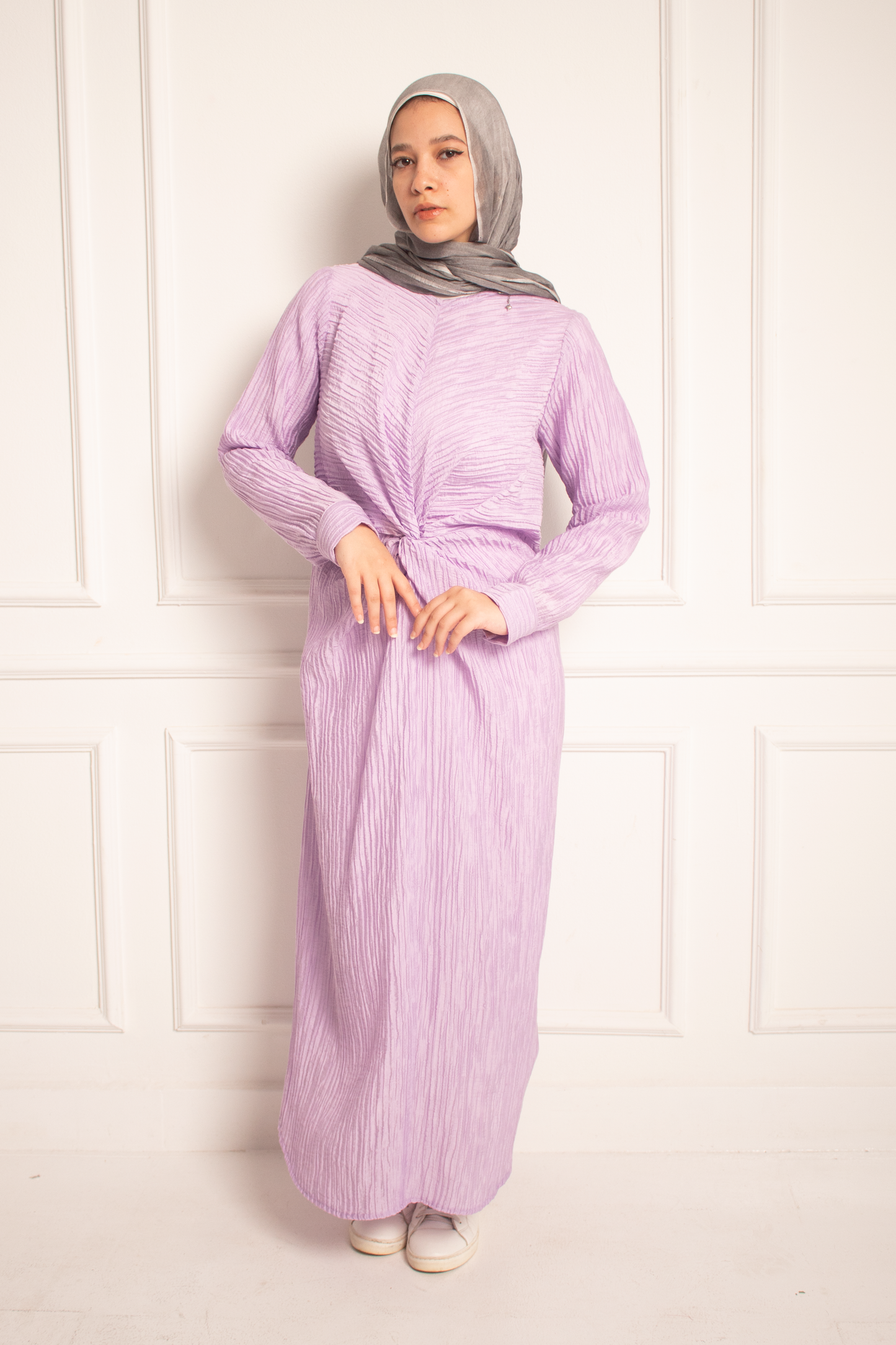 (Sofia dress) Light mauva Broqar Dress