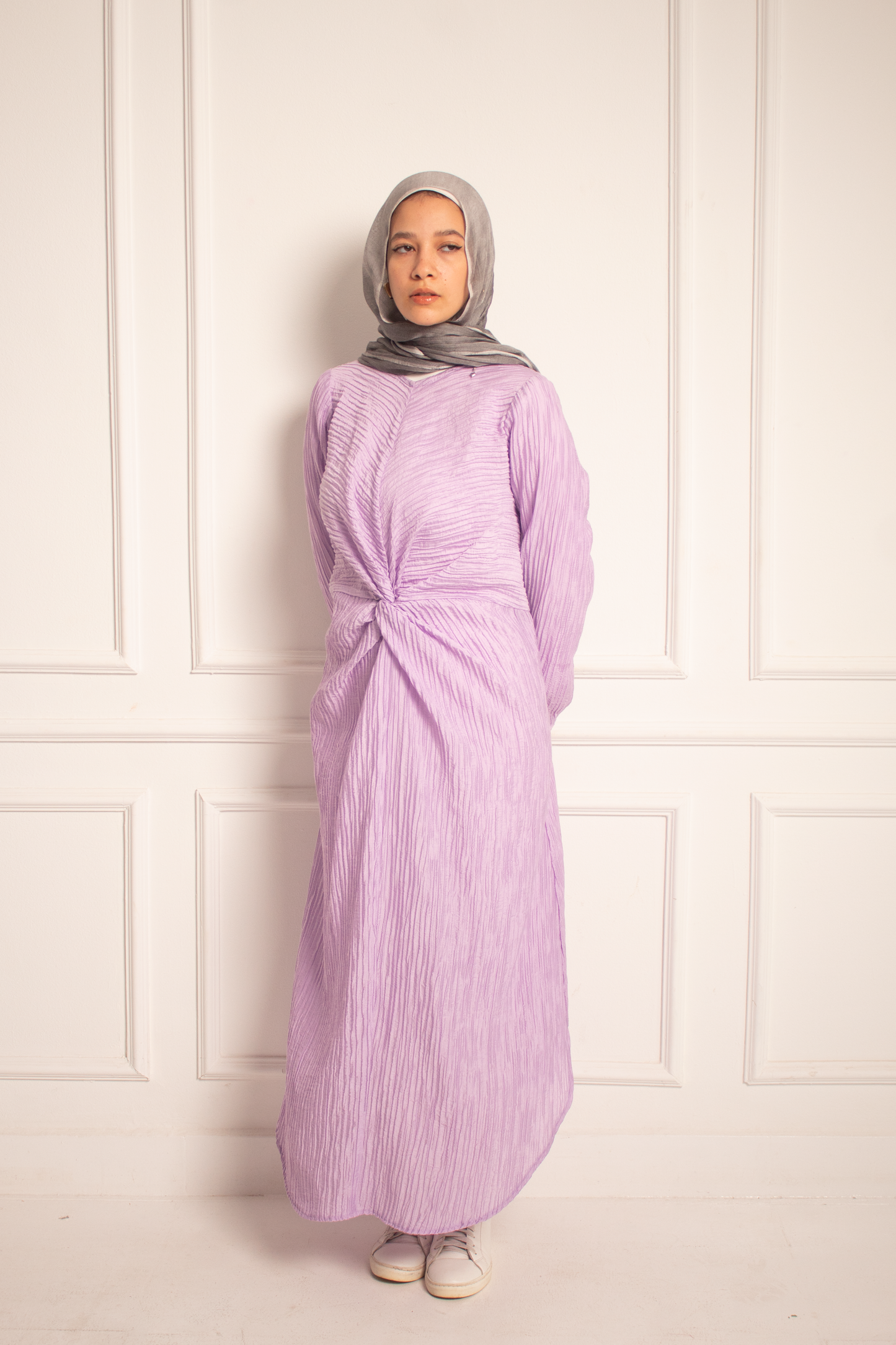 (Sofia dress) Light mauva Broqar Dress