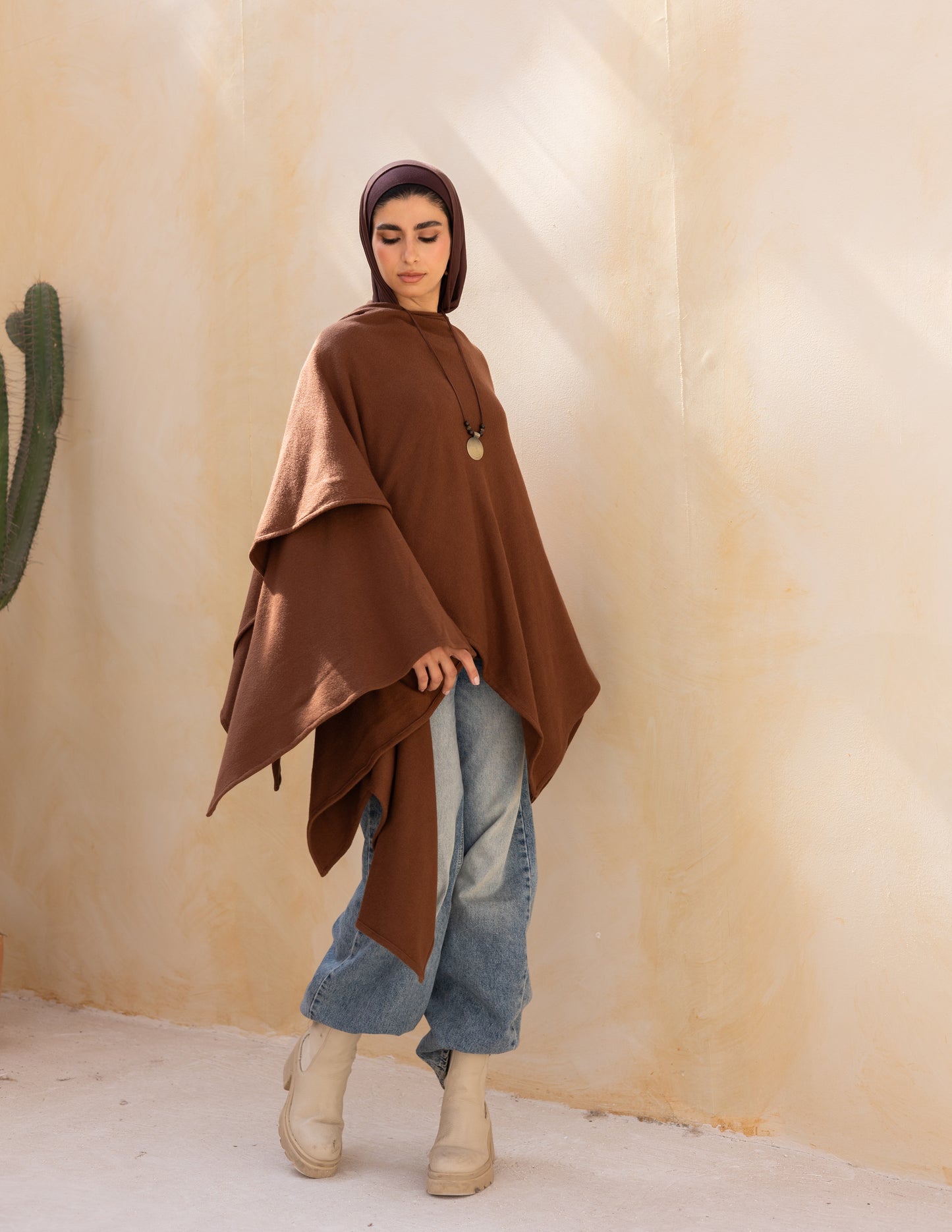 Layered blouse in milky chocolate