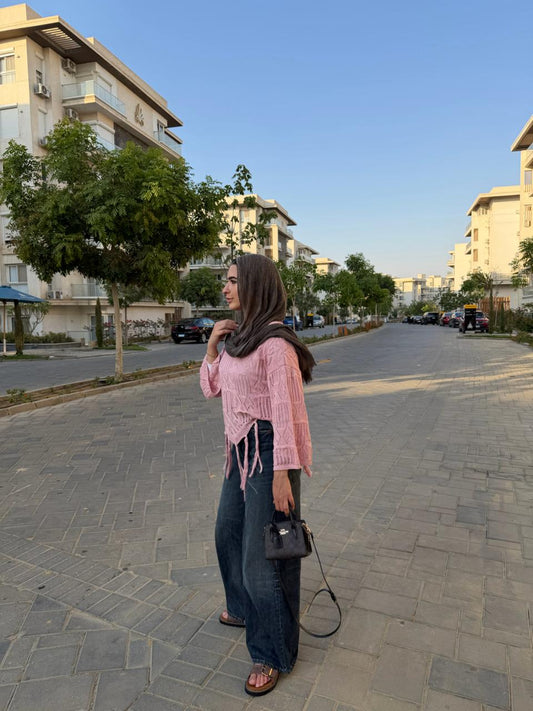 Sway knitted top in Pink