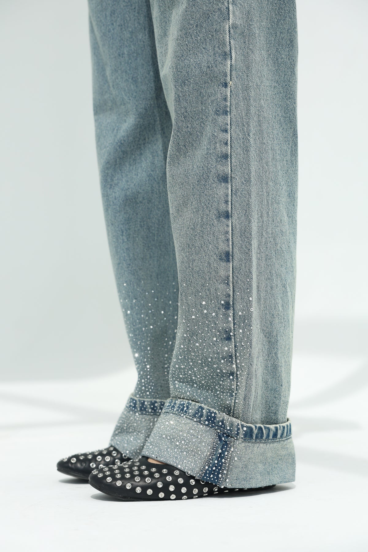 Skyline denim pants With sparkles