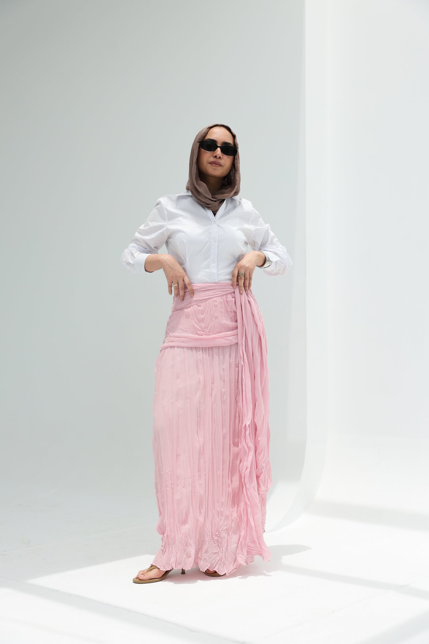 Angel Wings chiffon skirt in Pink fully lined **