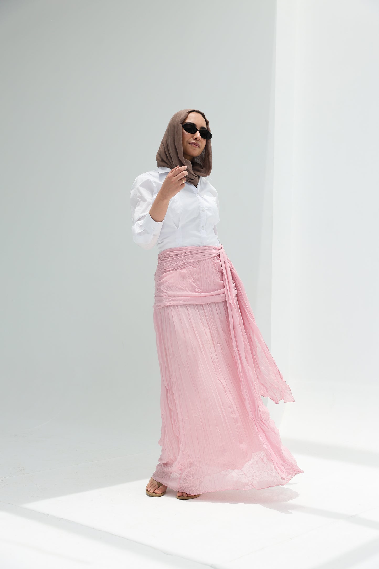 Angel Wings chiffon skirt in Pink fully lined **