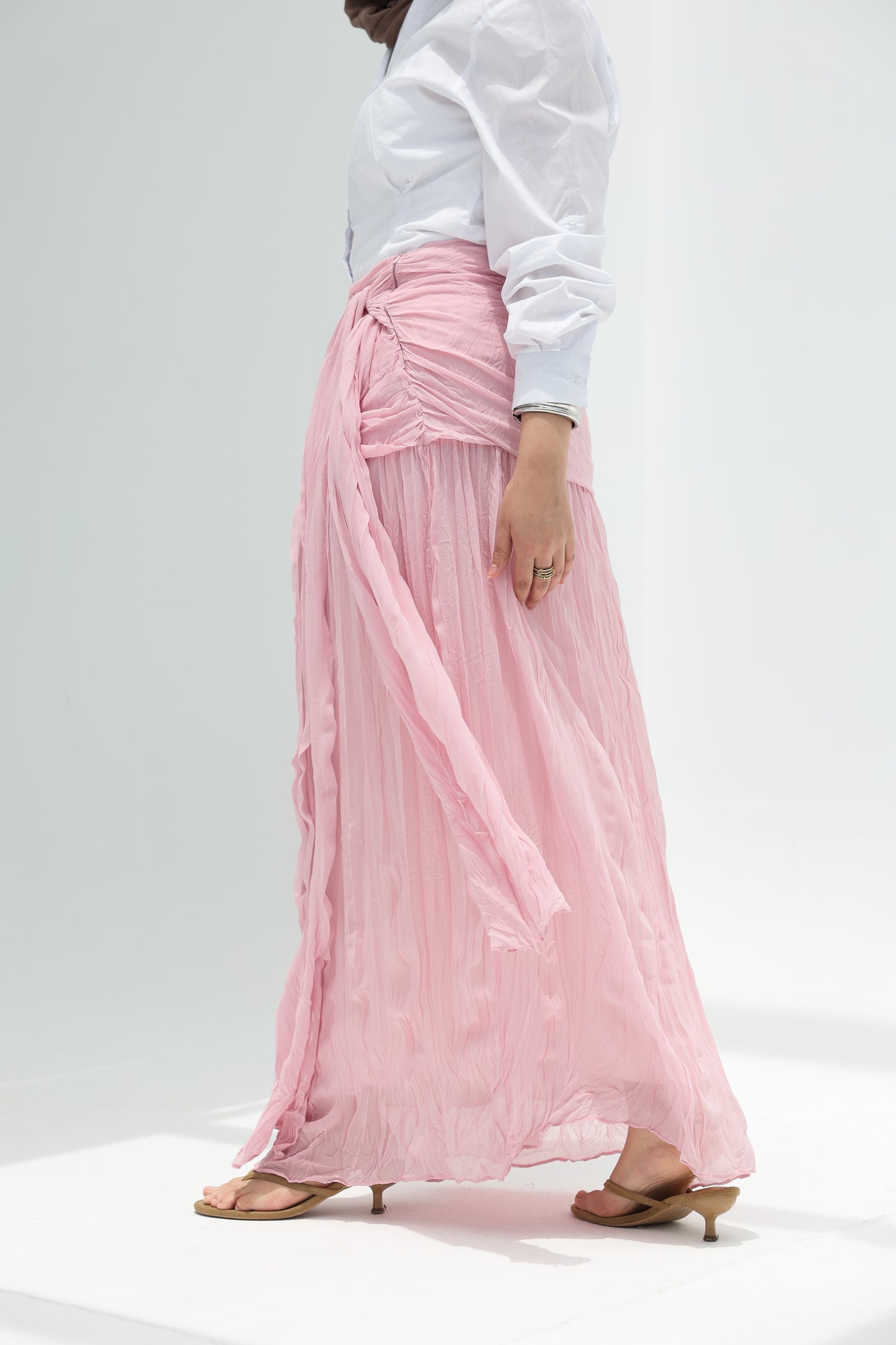 Angel Wings chiffon skirt in Pink fully lined **