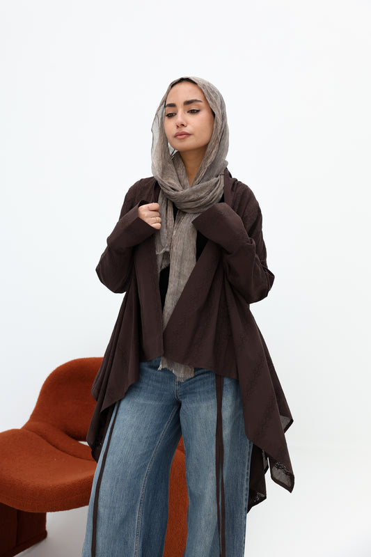 Rokama cardigan in brown كارديجان ريكاما باللون البني