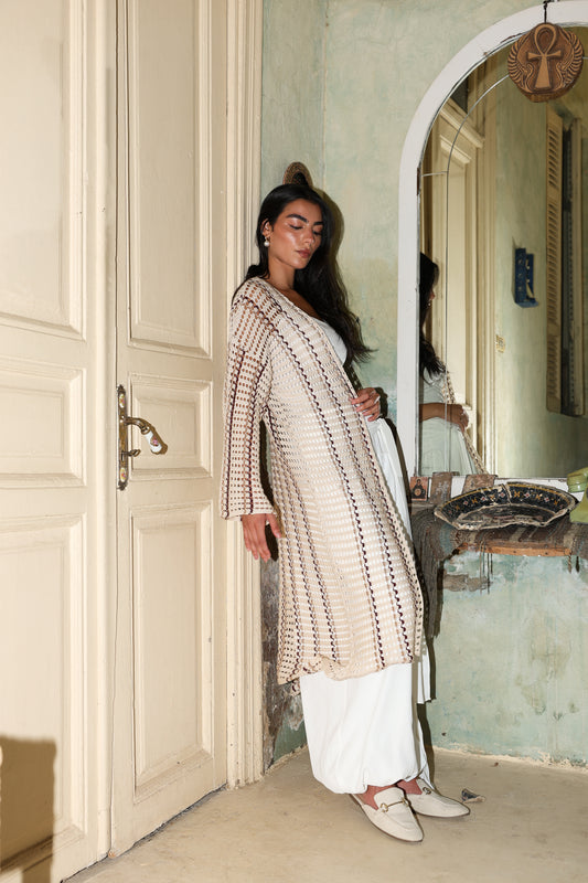 Nude lines crochet cardigan