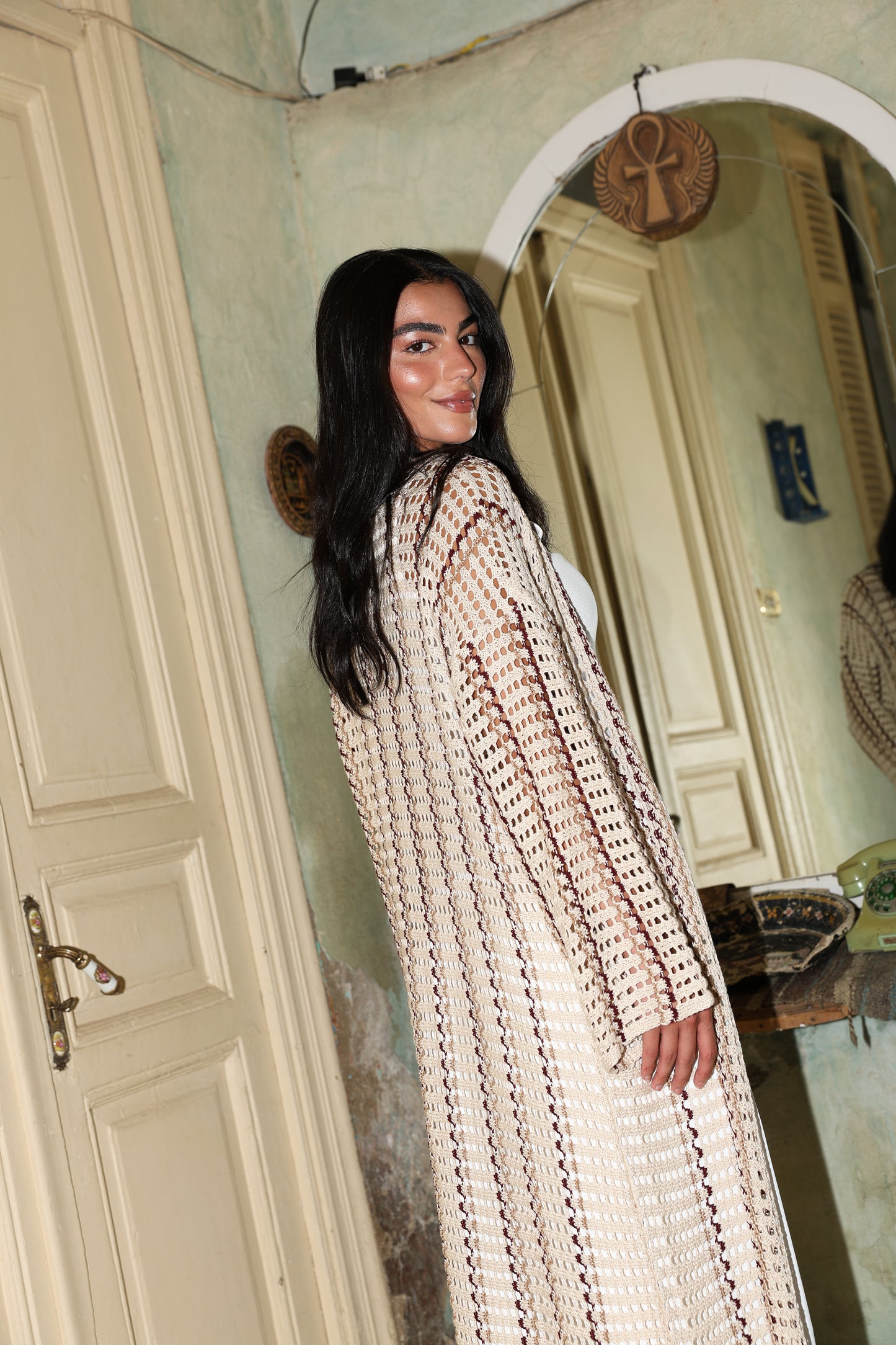 Nude lines crochet cardigan