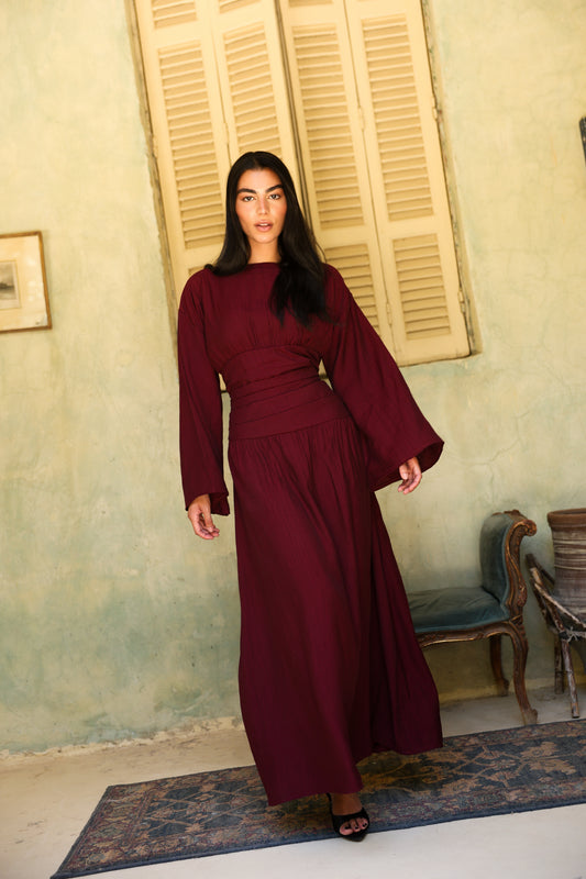 Salu dress in burgundy