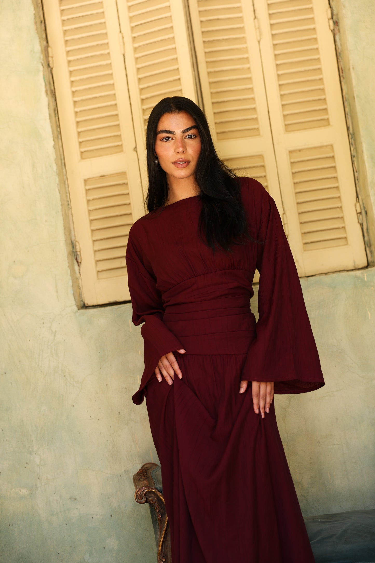 Salu dress in burgundy