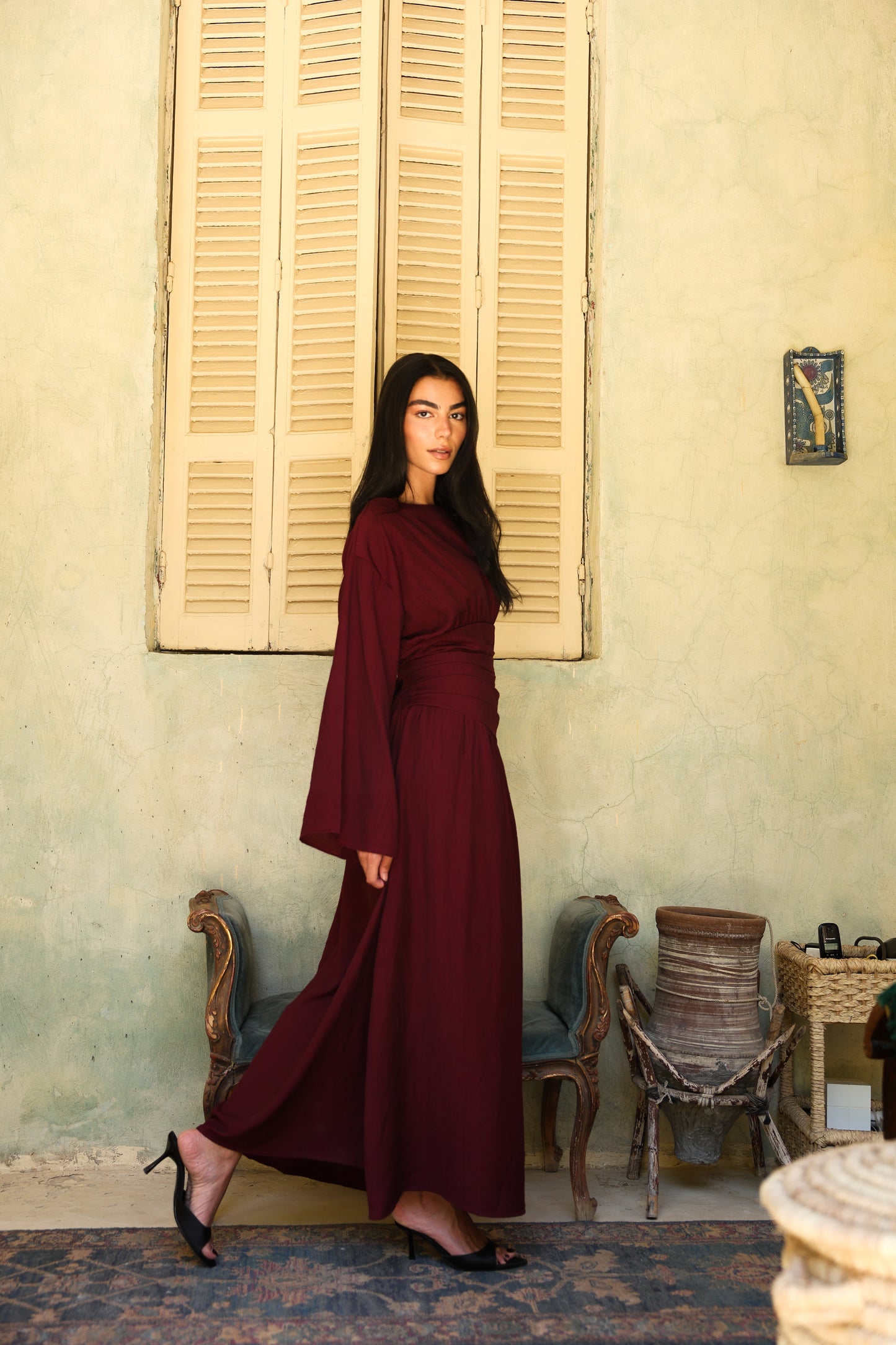 Salu dress in burgundy