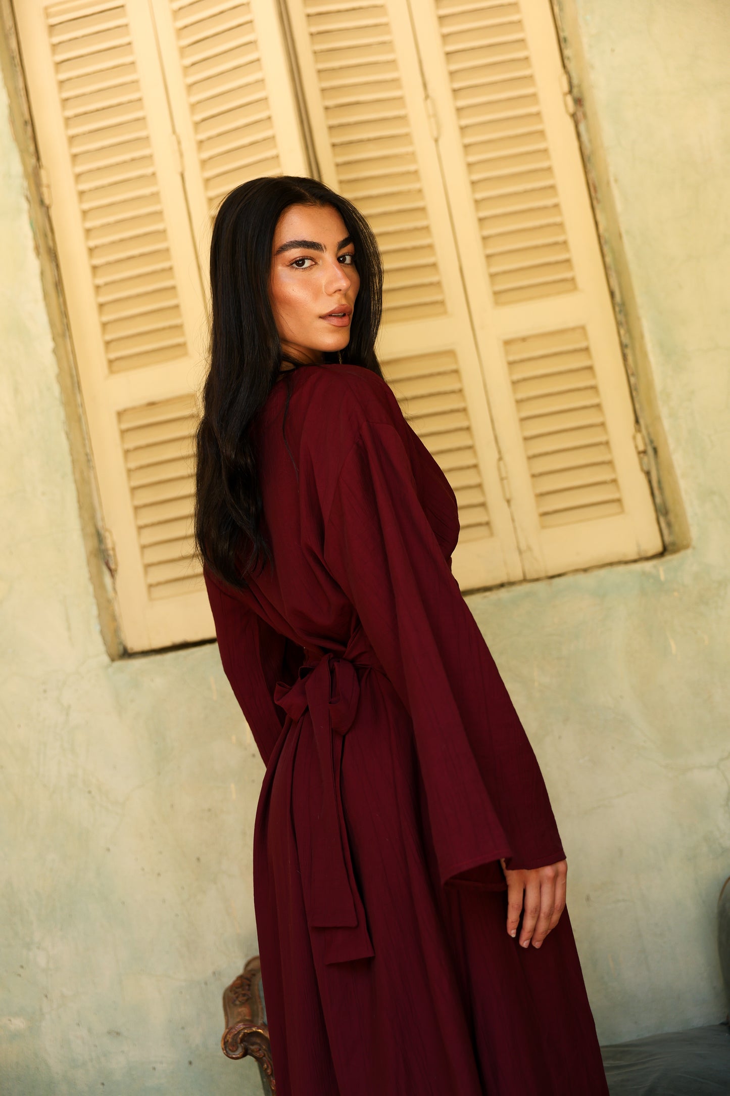 Salu dress in burgundy