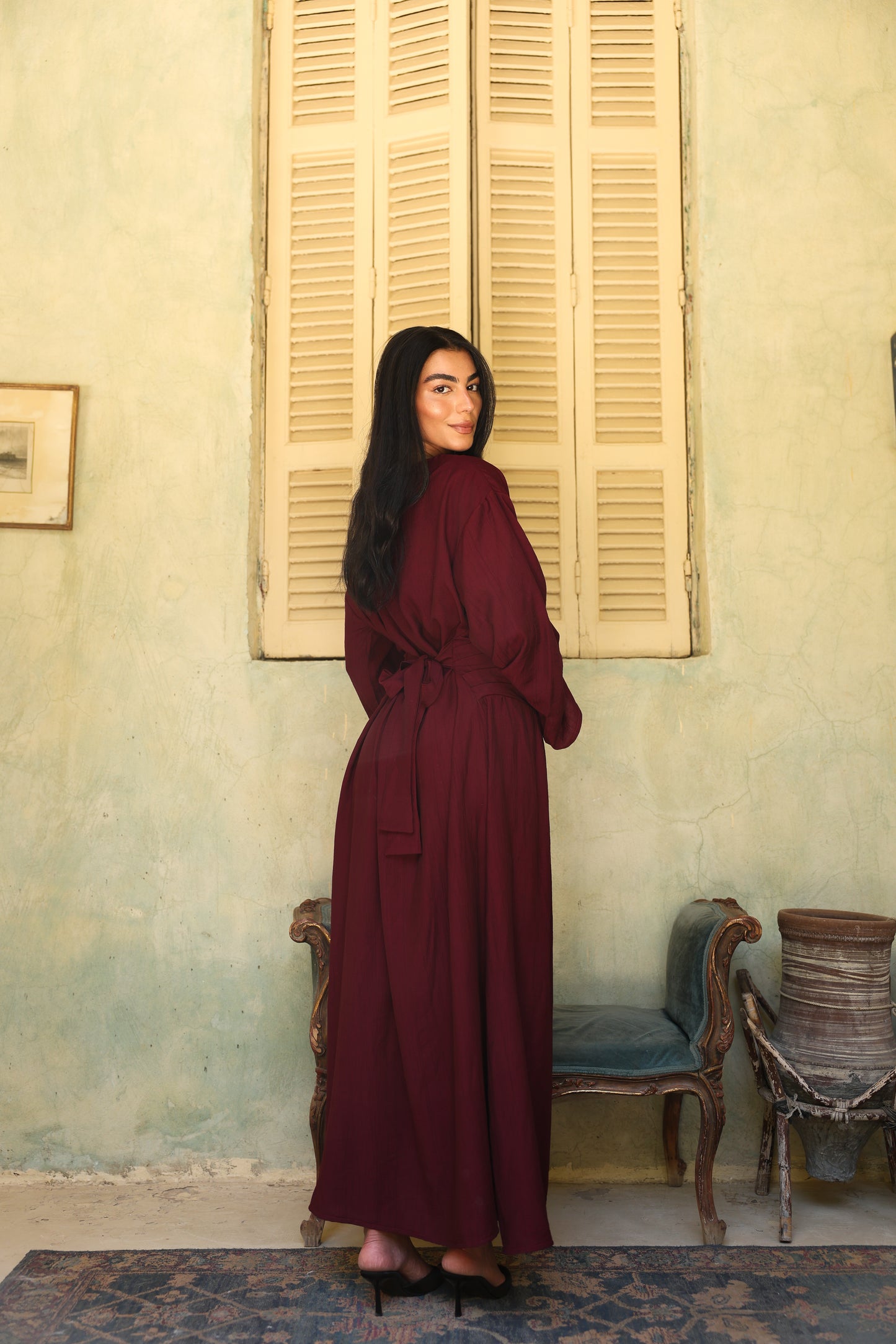 Salu dress in burgundy