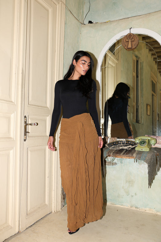 Angel Wings chiffon skirt in Havana fully lined **