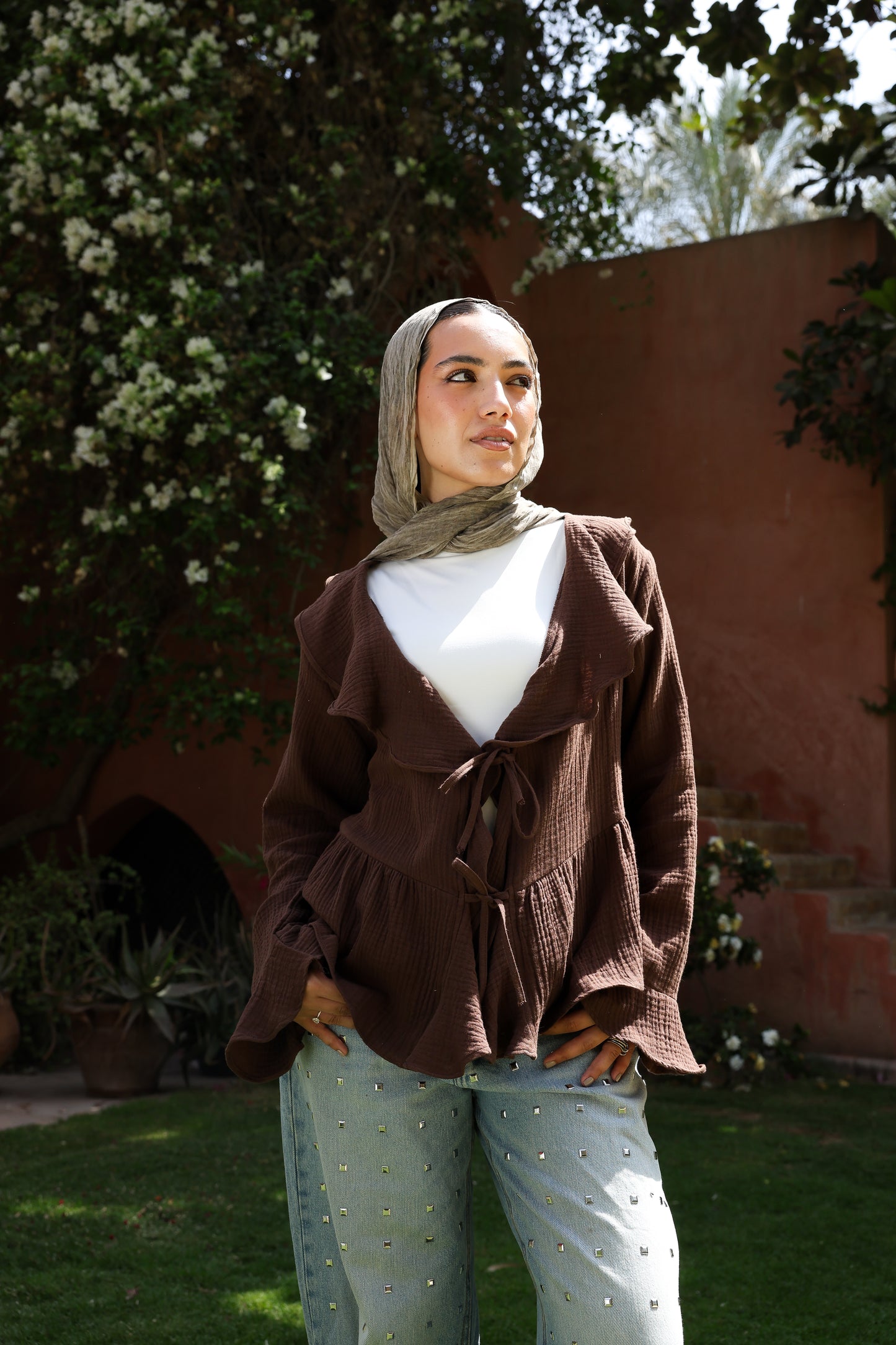 Lollipop blouse in brown