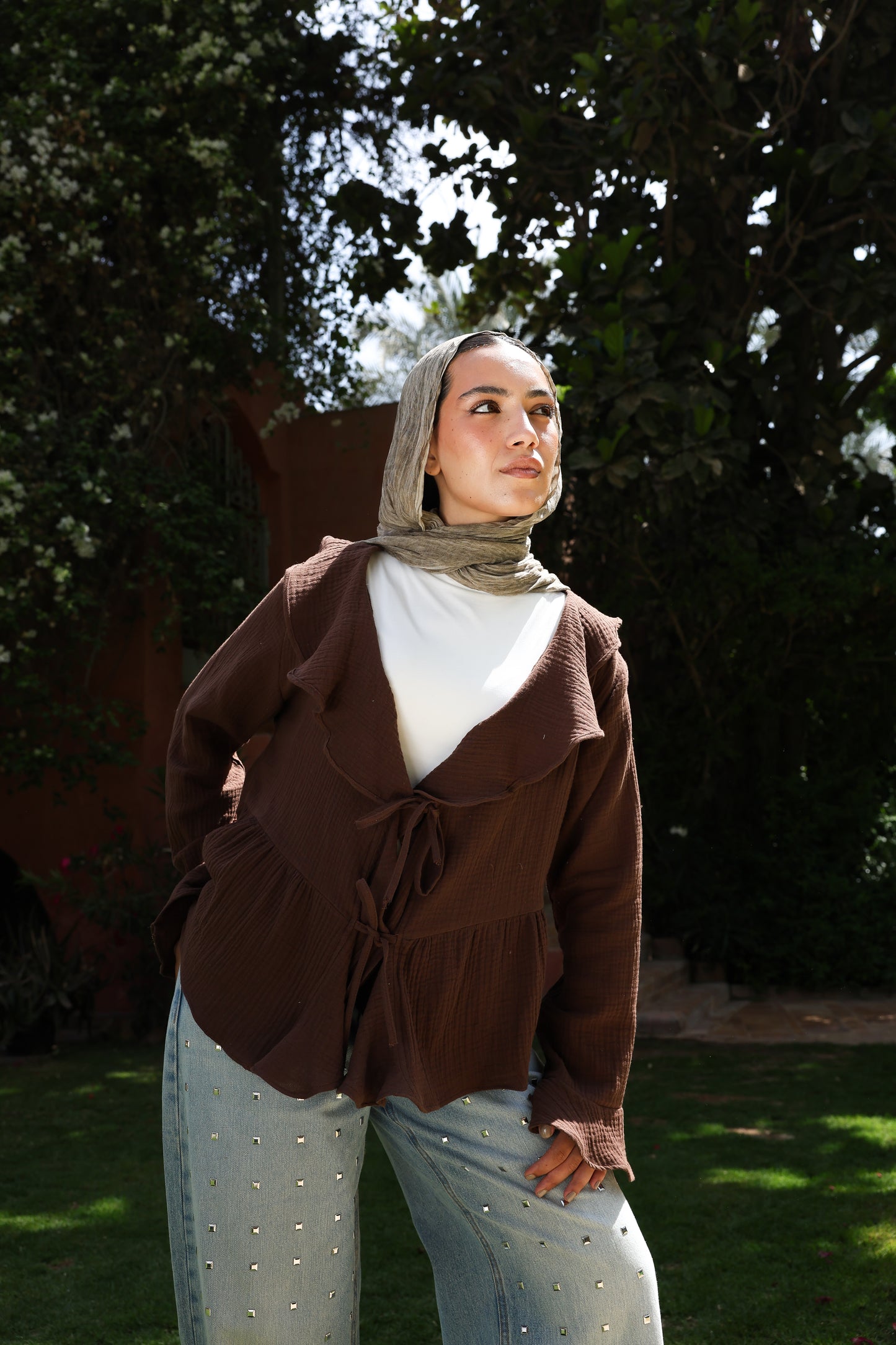 Lollipop blouse in brown