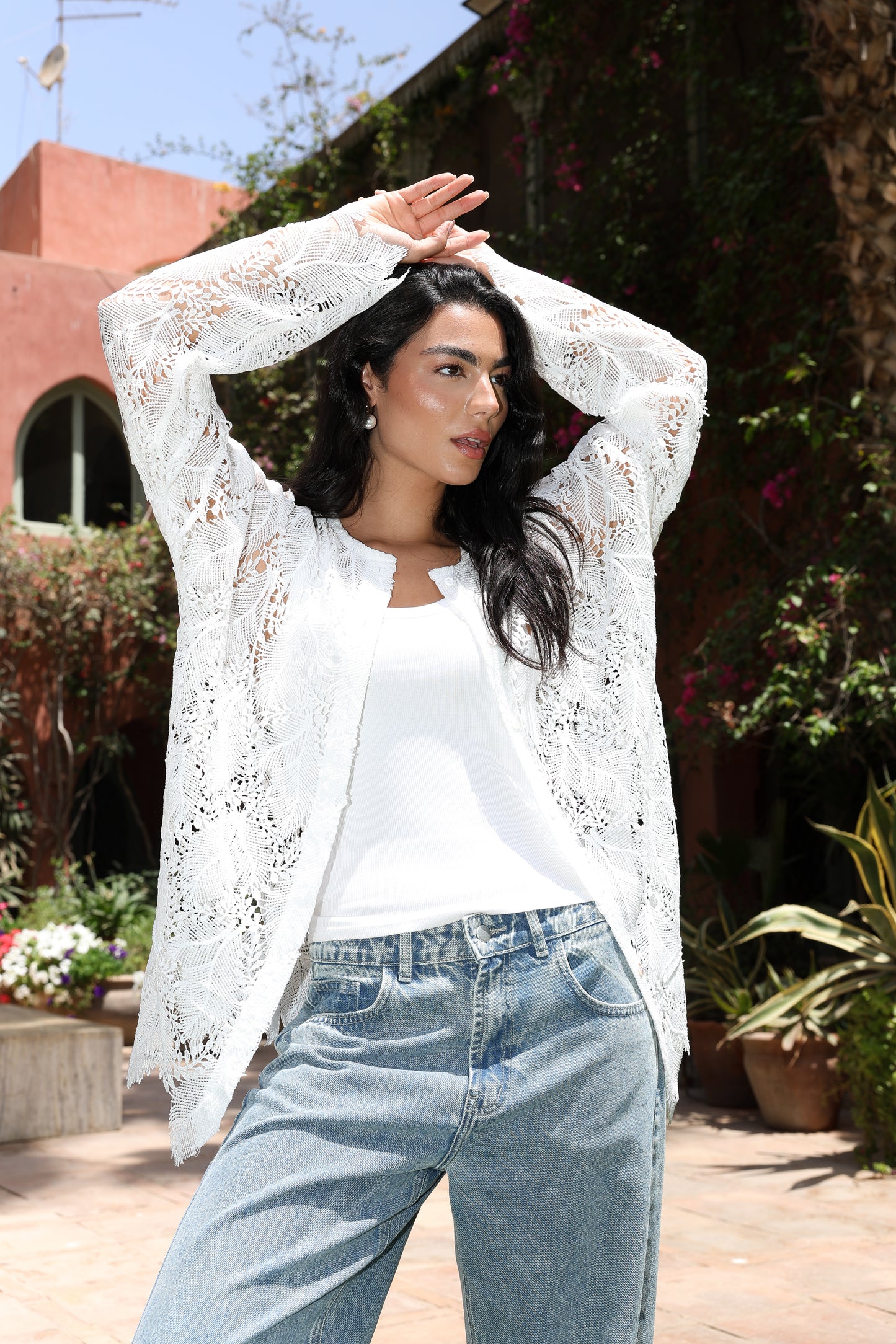 Aura leaf crochet cardigan