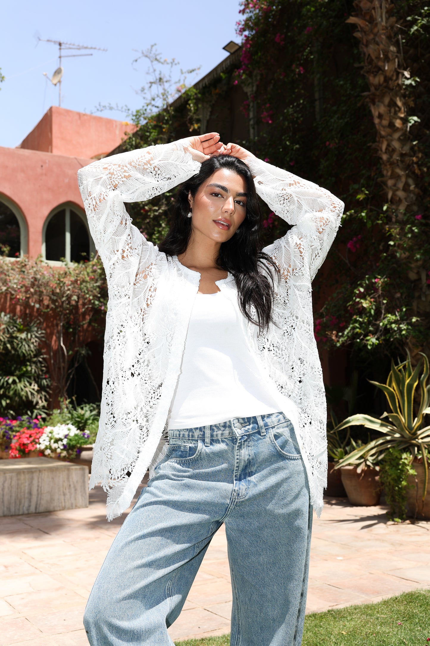Aura leaf crochet cardigan