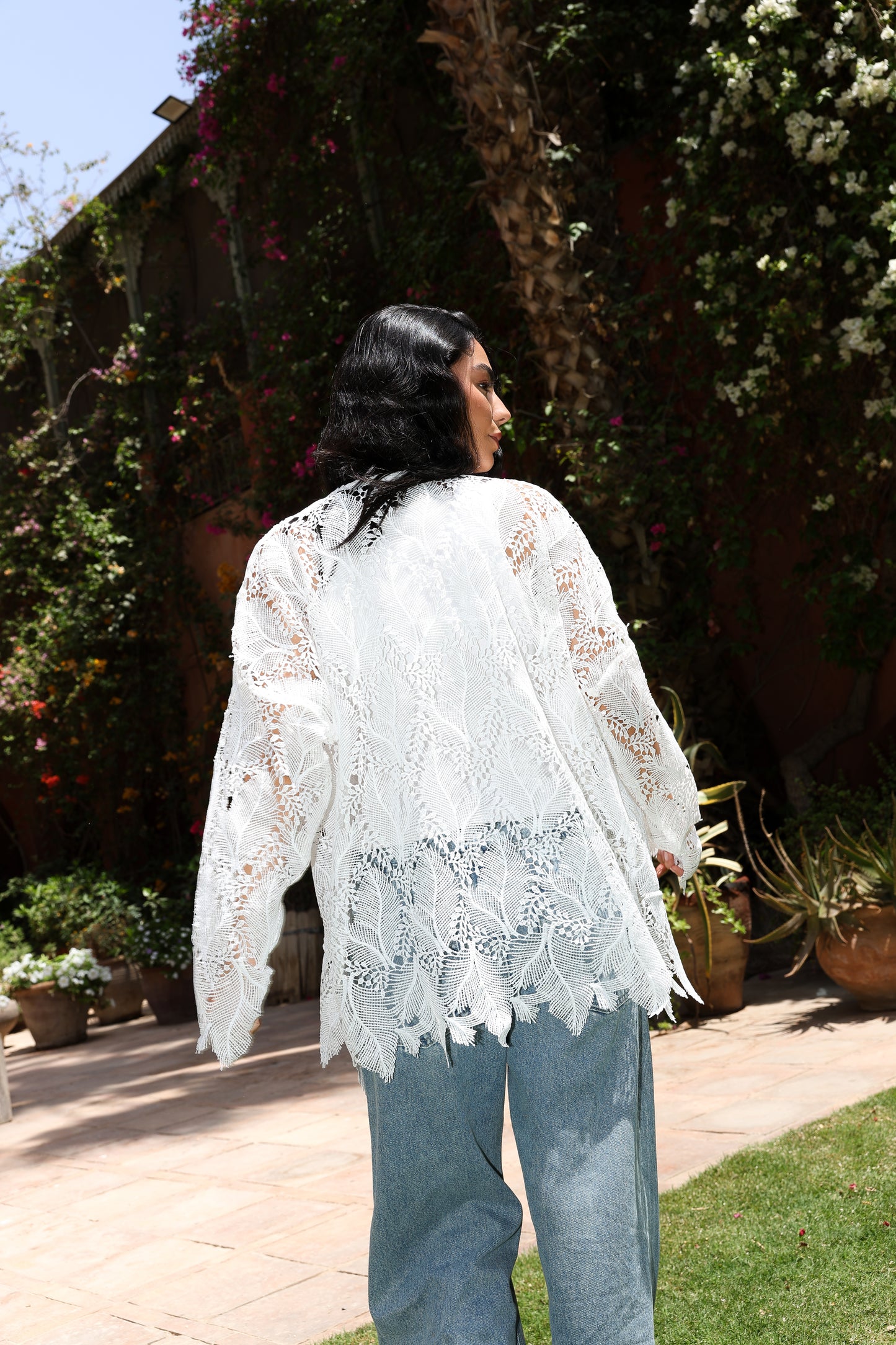 Aura leaf crochet cardigan
