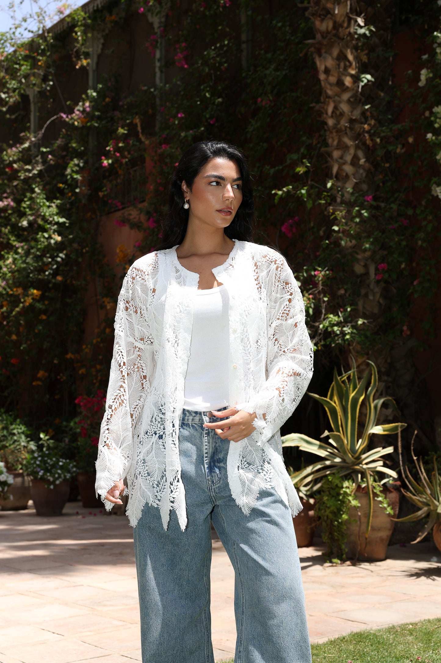 Aura leaf crochet cardigan