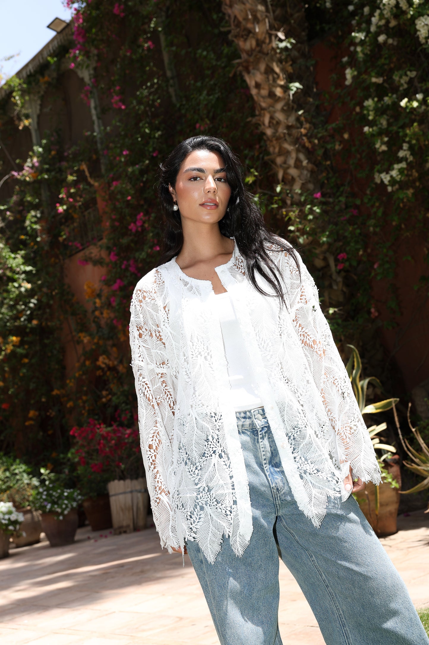Aura leaf crochet cardigan