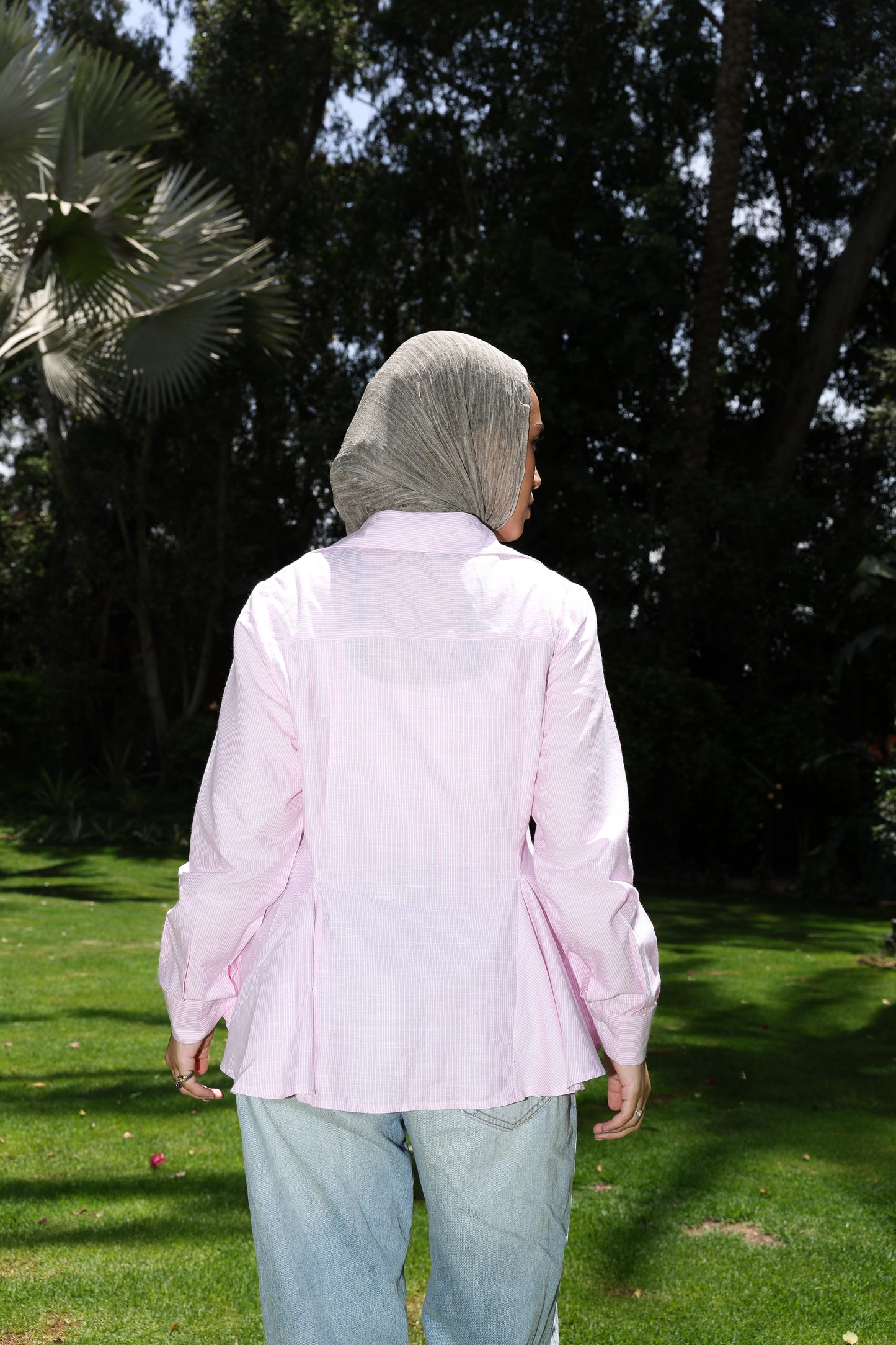 Line-stripe shirt in pink