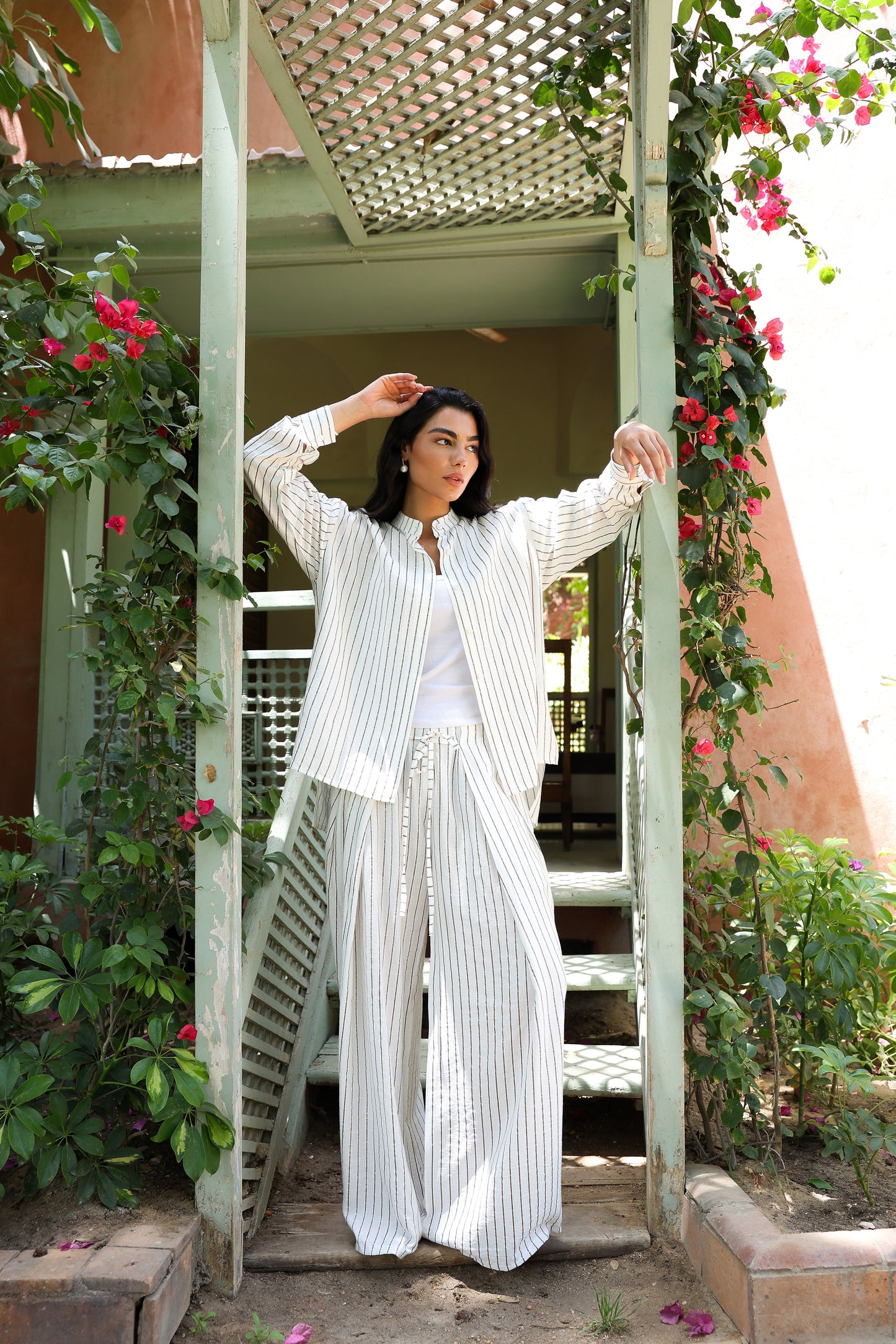 Wild Honey stripped Linen Set