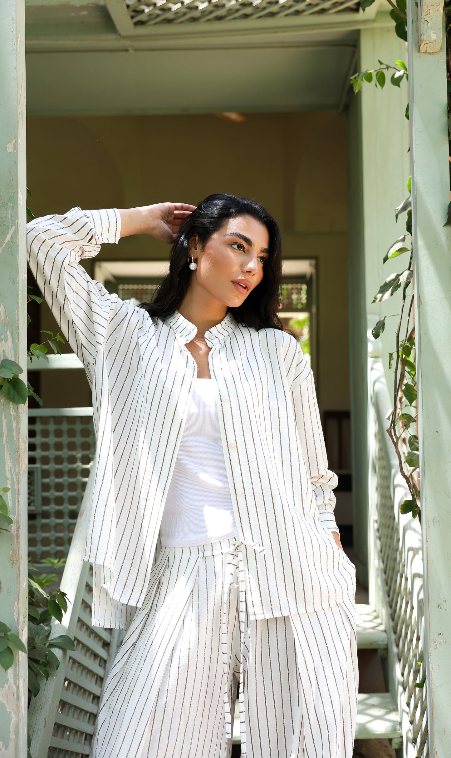Wild Honey stripped Linen Set