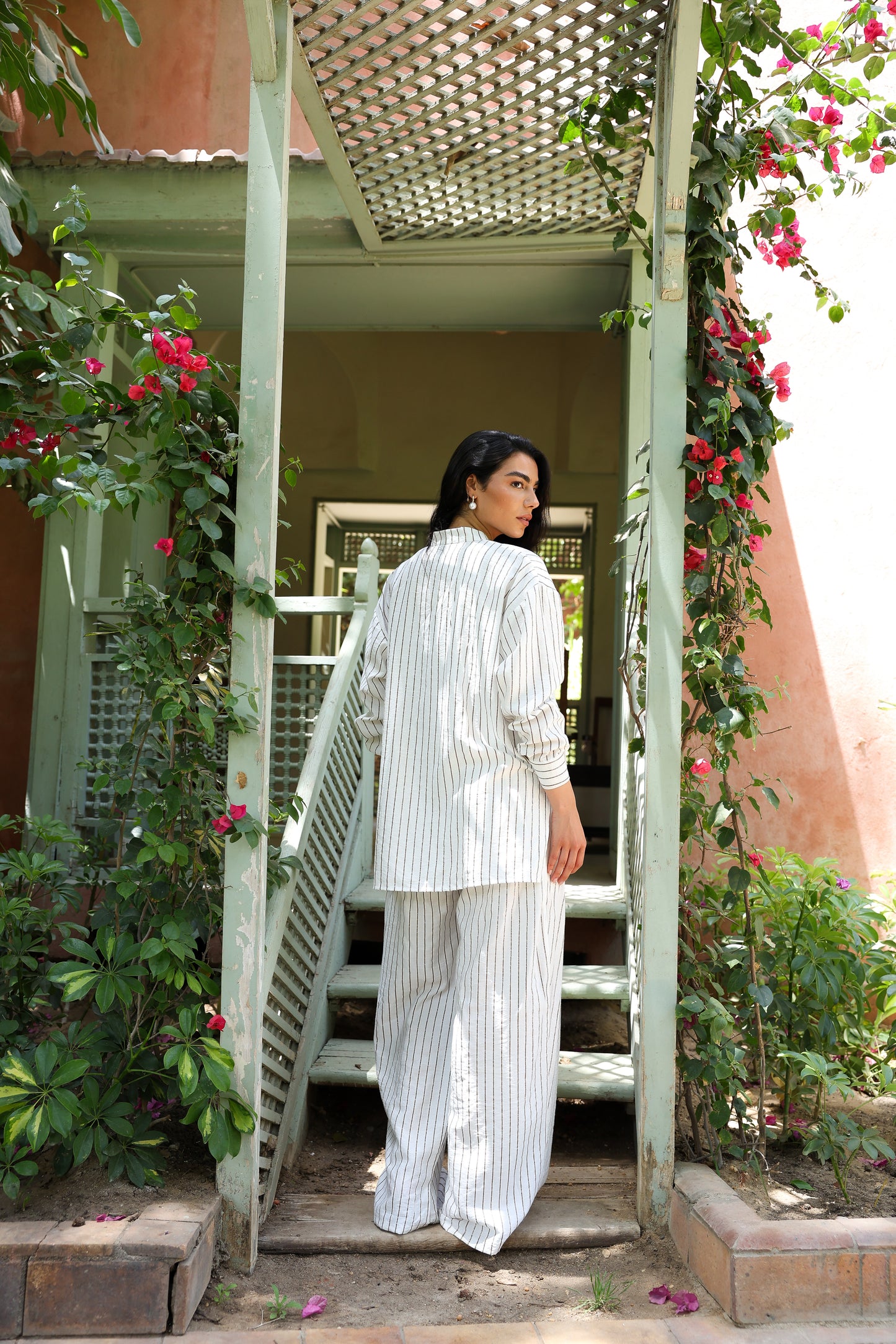 Wild Honey stripped Linen Set