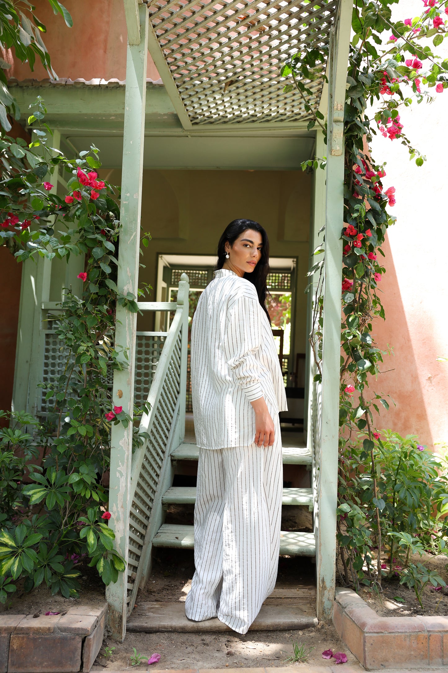 Wild Honey stripped Linen Set
