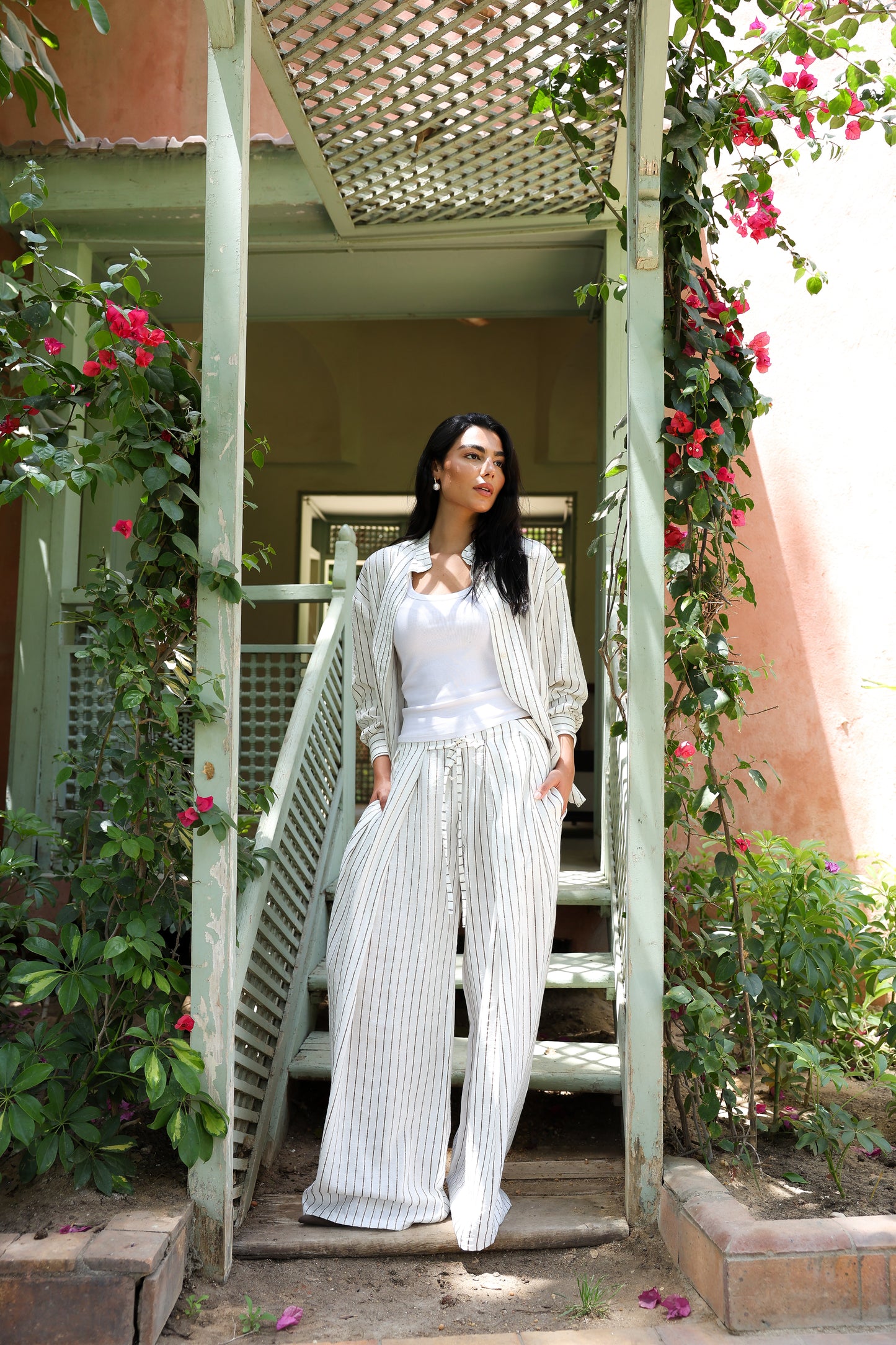 Wild Honey stripped Linen Set