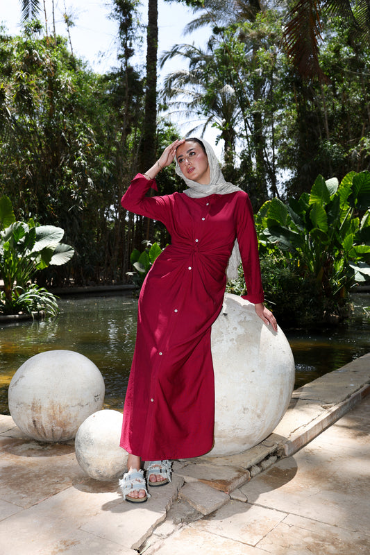 Soli dress in Maroon