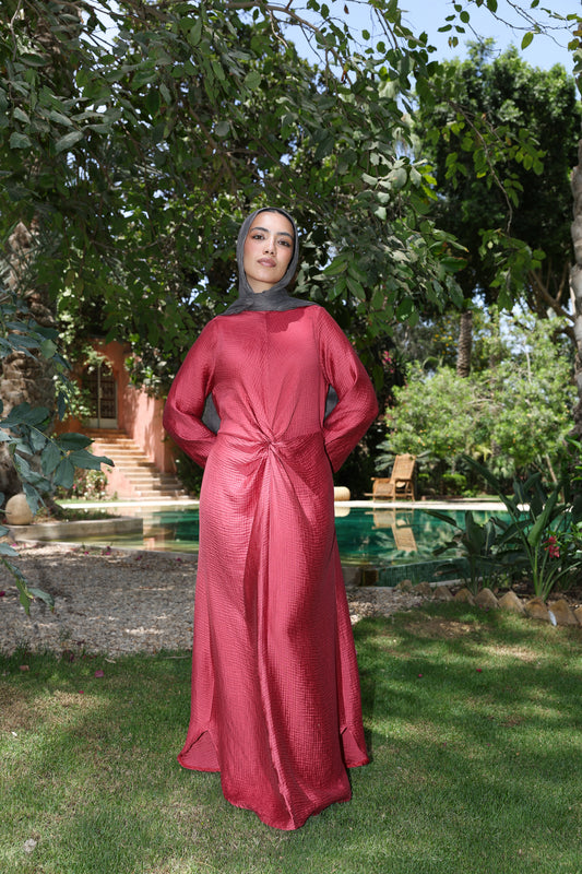 Sofia dress in cherry red