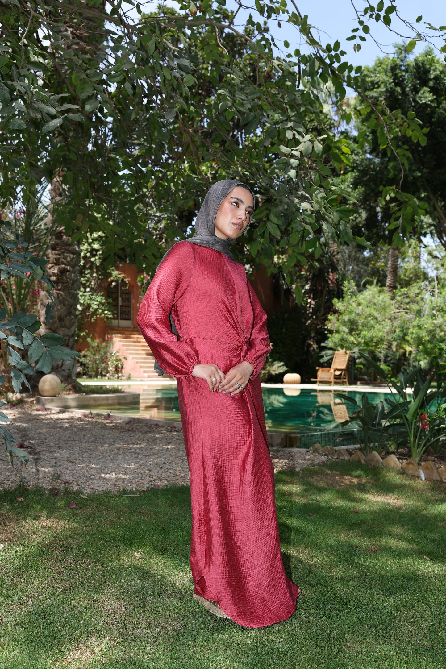 Sofia dress in cherry red