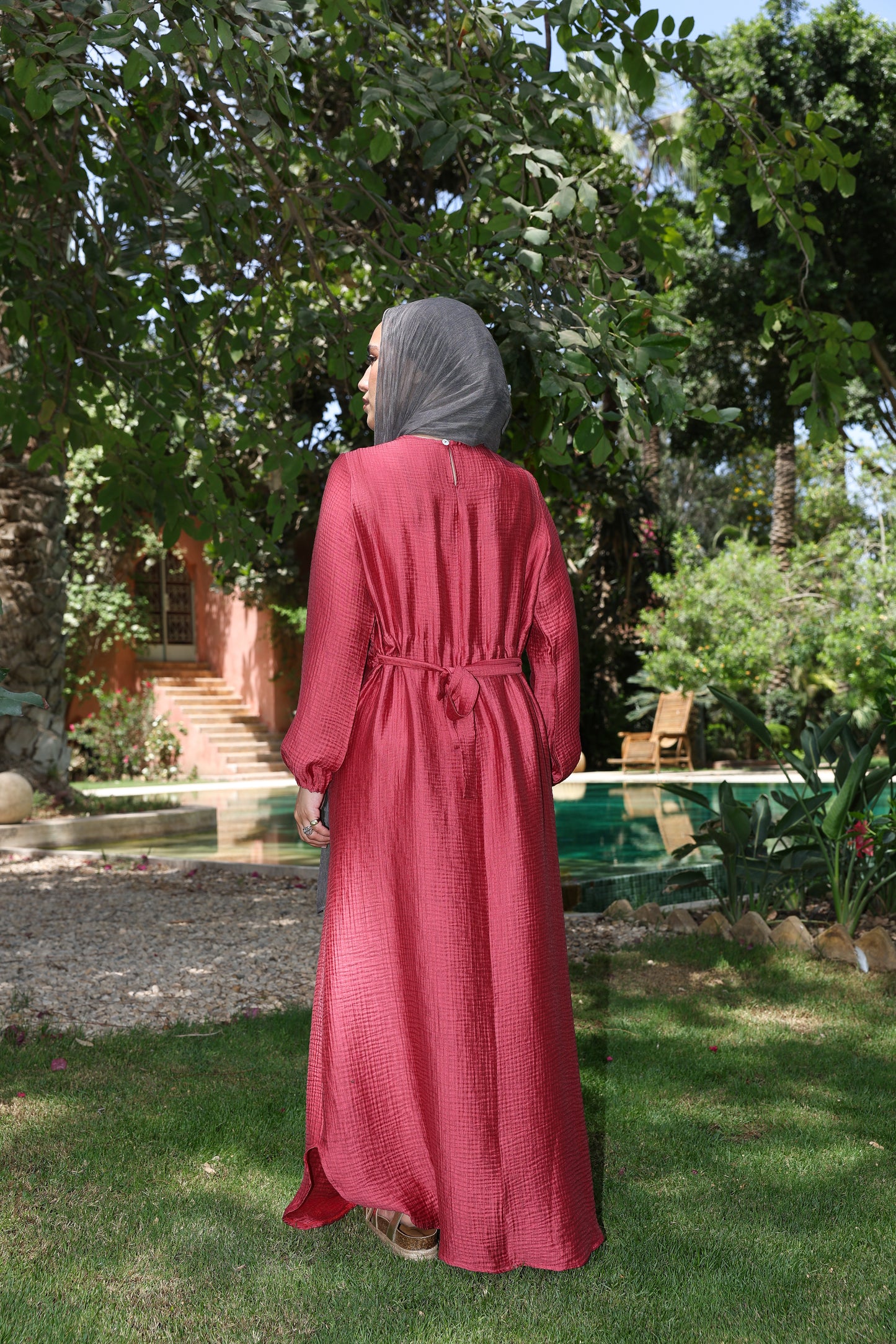 Sofia dress in cherry red