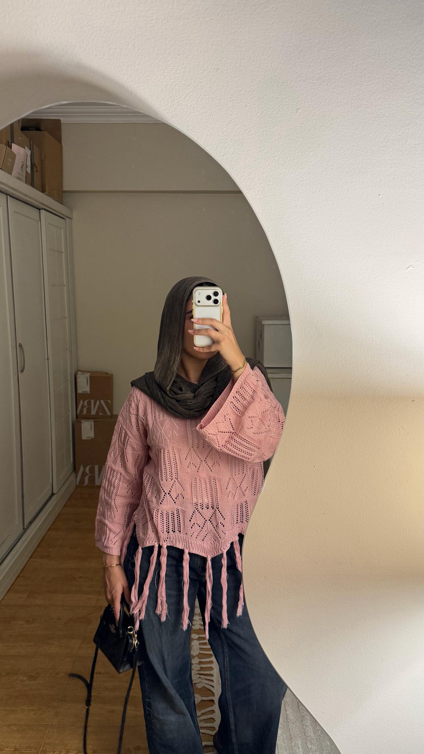 Sway knitted top in Pink