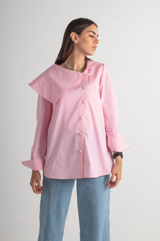 Stripped pink poplin shirt